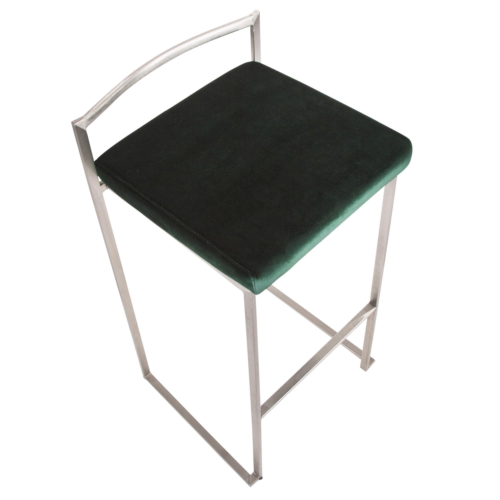 Fuji Stacker Bar Stool Set of 2 - Modern Adjustable Bar Chairs for Kitchen Island, Pub & Home Bar - Durable Counter Height Stools for Dining & Entertainment Areas