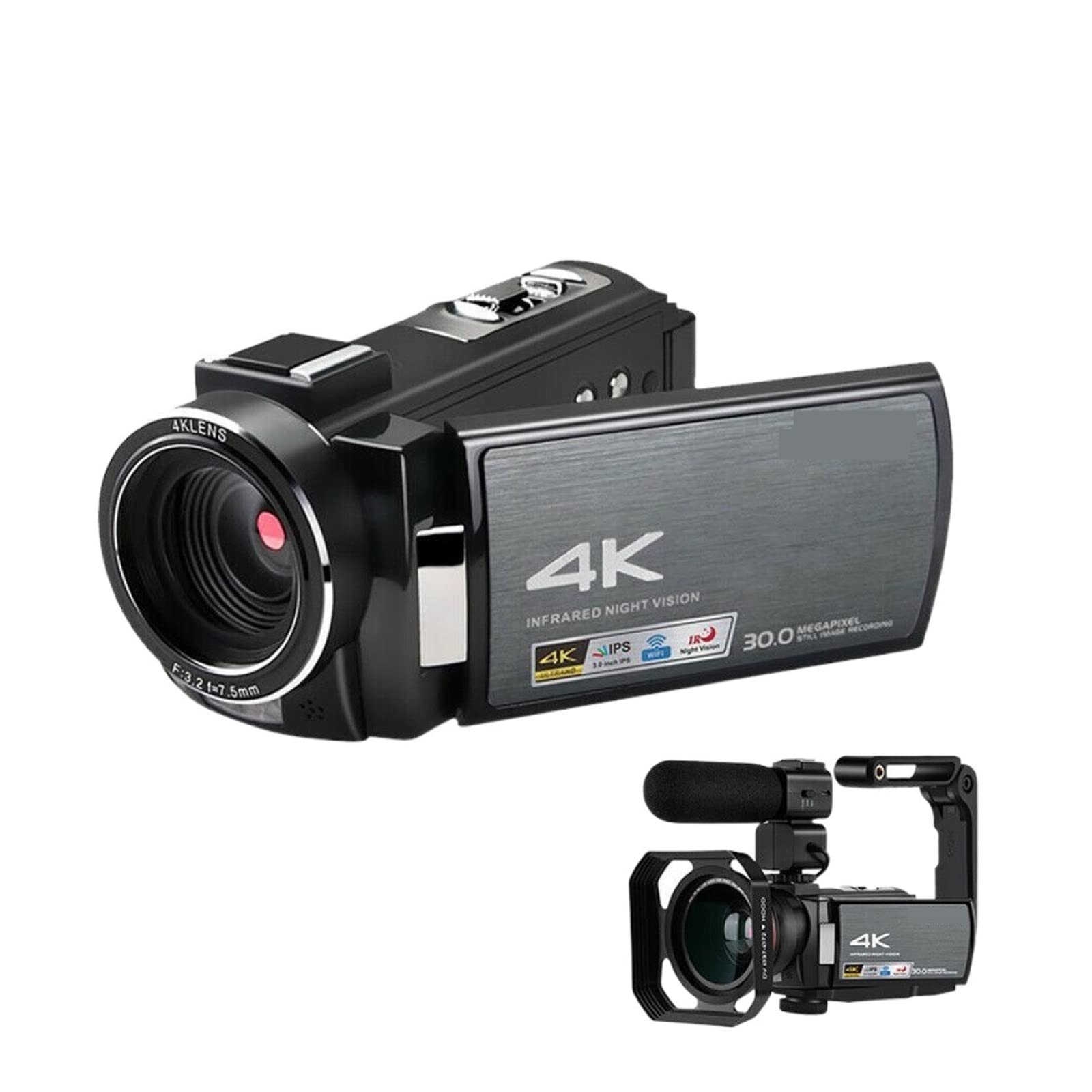 BODORME 4K Video Camera with IR Night Vision - Full HD Digital Camcorder for Vlogging, YouTube & Professional Recording (Standard Package) - Perfect for Travel, Events & Low-Light Shooting