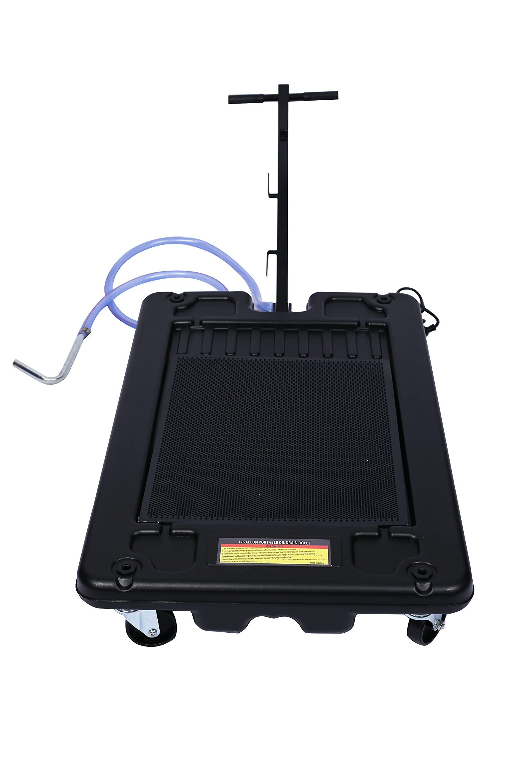 HomVent 17-Gallon Black Stainless Steel Oil Drain Pan with Electric Pump - Portable Low Profile Oil Change Pan for Trucks, SUVs & Cars - Ideal for DIY Auto Maintenance & Garage Use