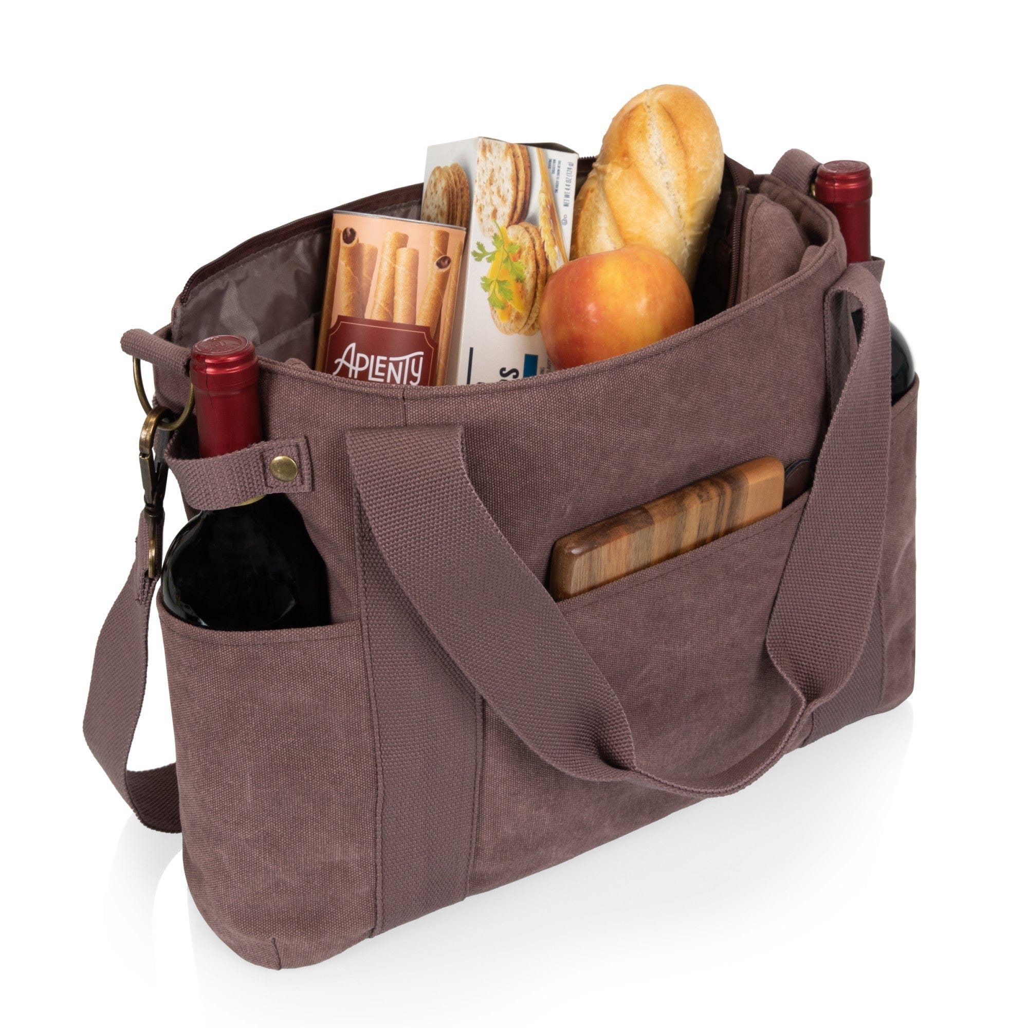 Premium Purple Canvas Temecula Wine and Cheese Tote Bag - Perfect for Picnics, Wine Tasting & Outdoor Gatherings