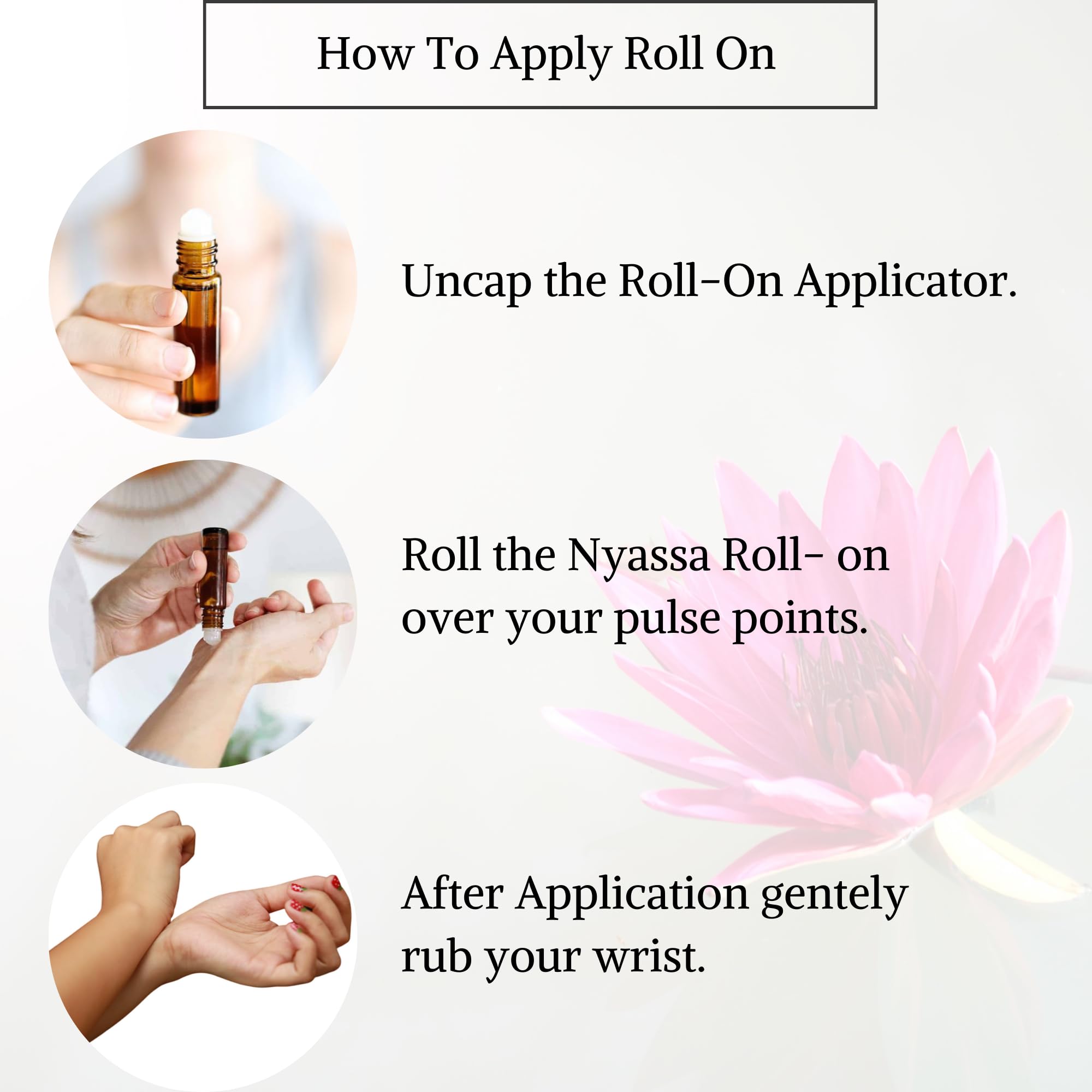 Nyassa Divine Lotus Roll-On Essential Oil 10ml - Jojoba Oil & Fragrance Oil Blend for Relaxation, Aromatherapy & Stress Relief