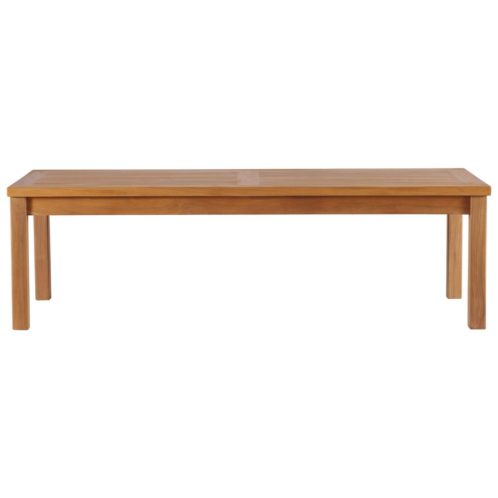 Modway Teak Wood Coffee Table for Patio - Natural Finish