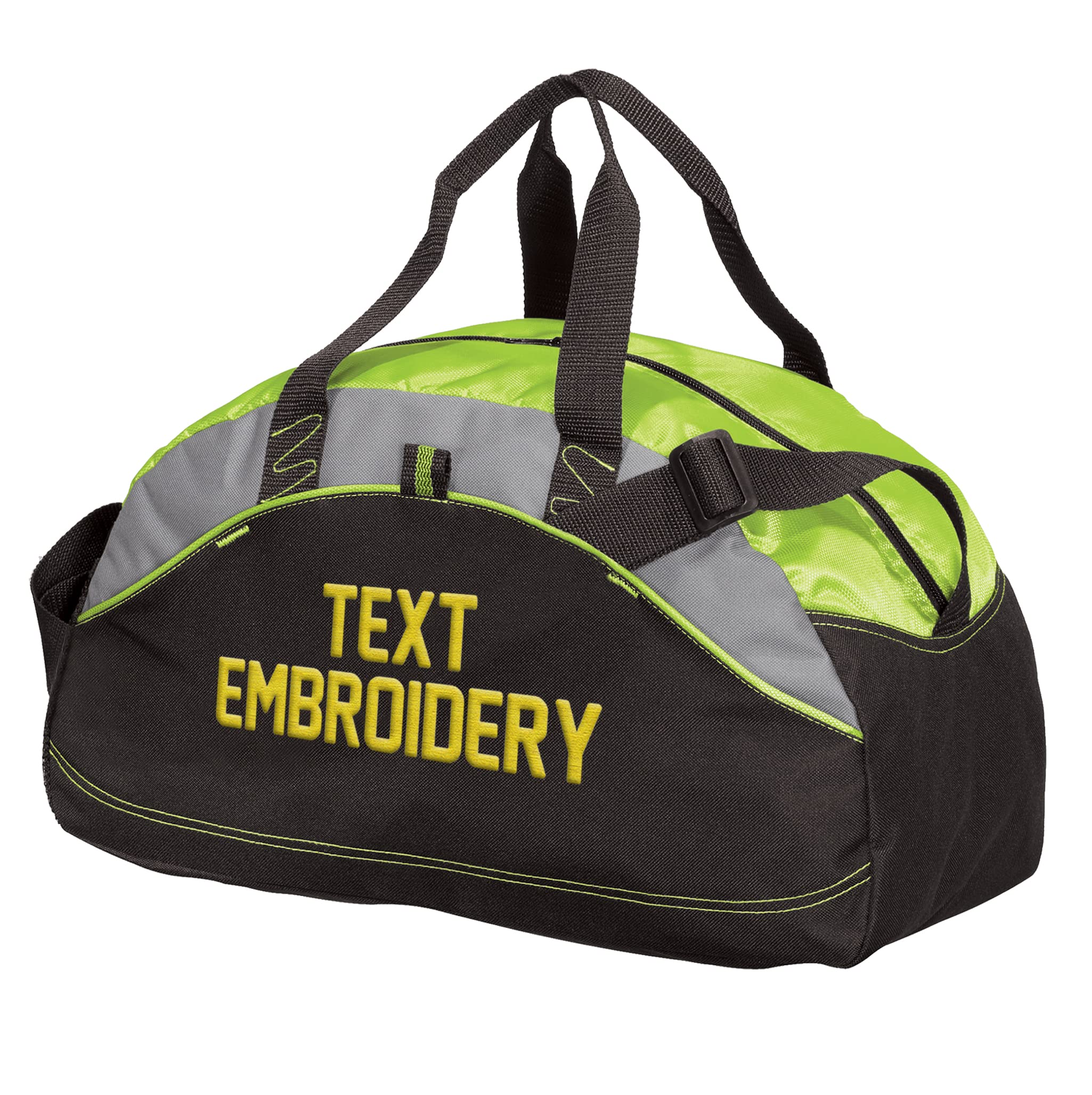 Custom Embroidered Sport Duffel Bag - Medium Size Water-Resistant Gym & Travel Bag in Lime Green - Perfect for Workouts, Sports Gear Storage & Weekend Getaways