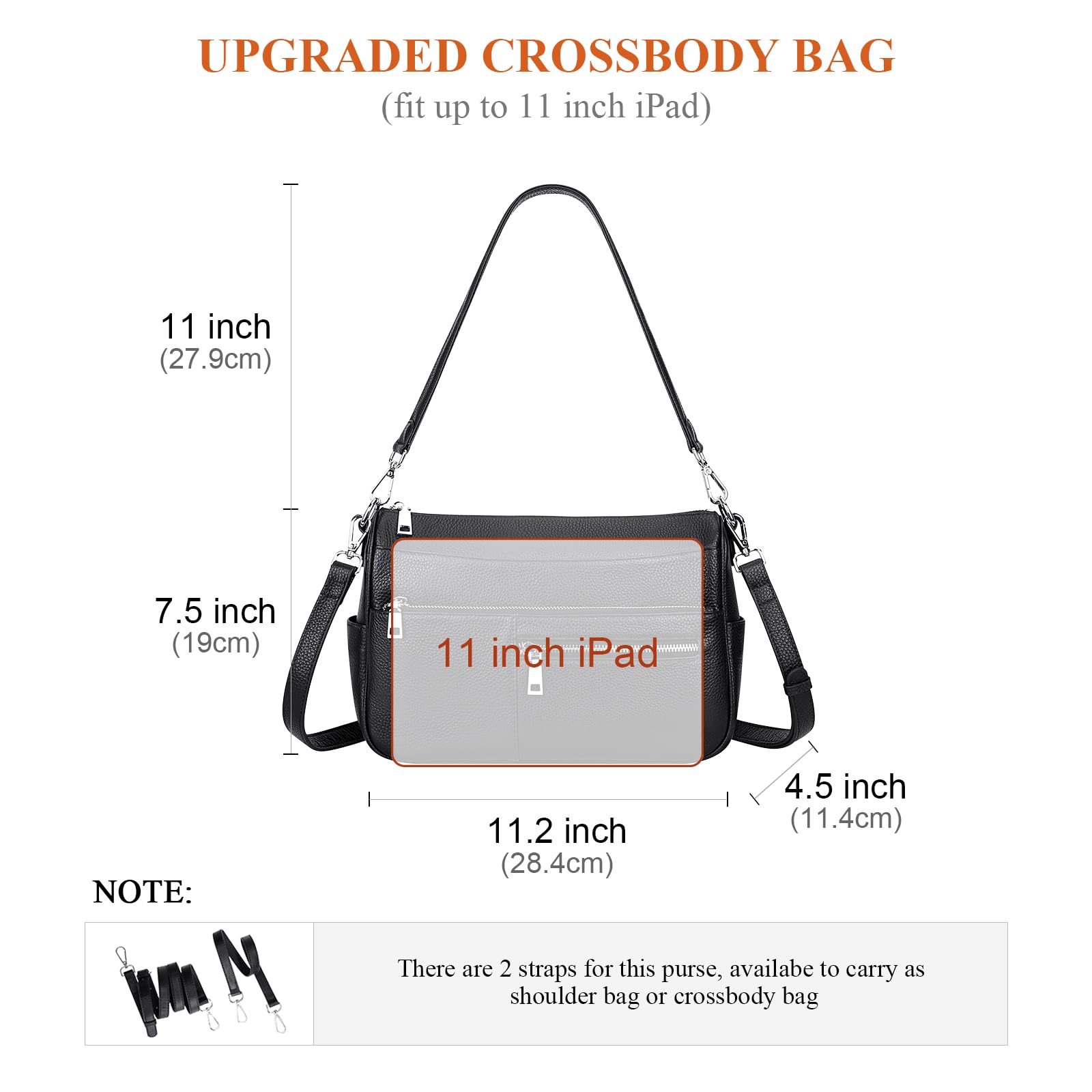 Genuine Leather Shoulder Bag for Women - Small Crossbody Handbag Purse with Adjustable Strap | Perfect for Work, Travel & Everyday Use