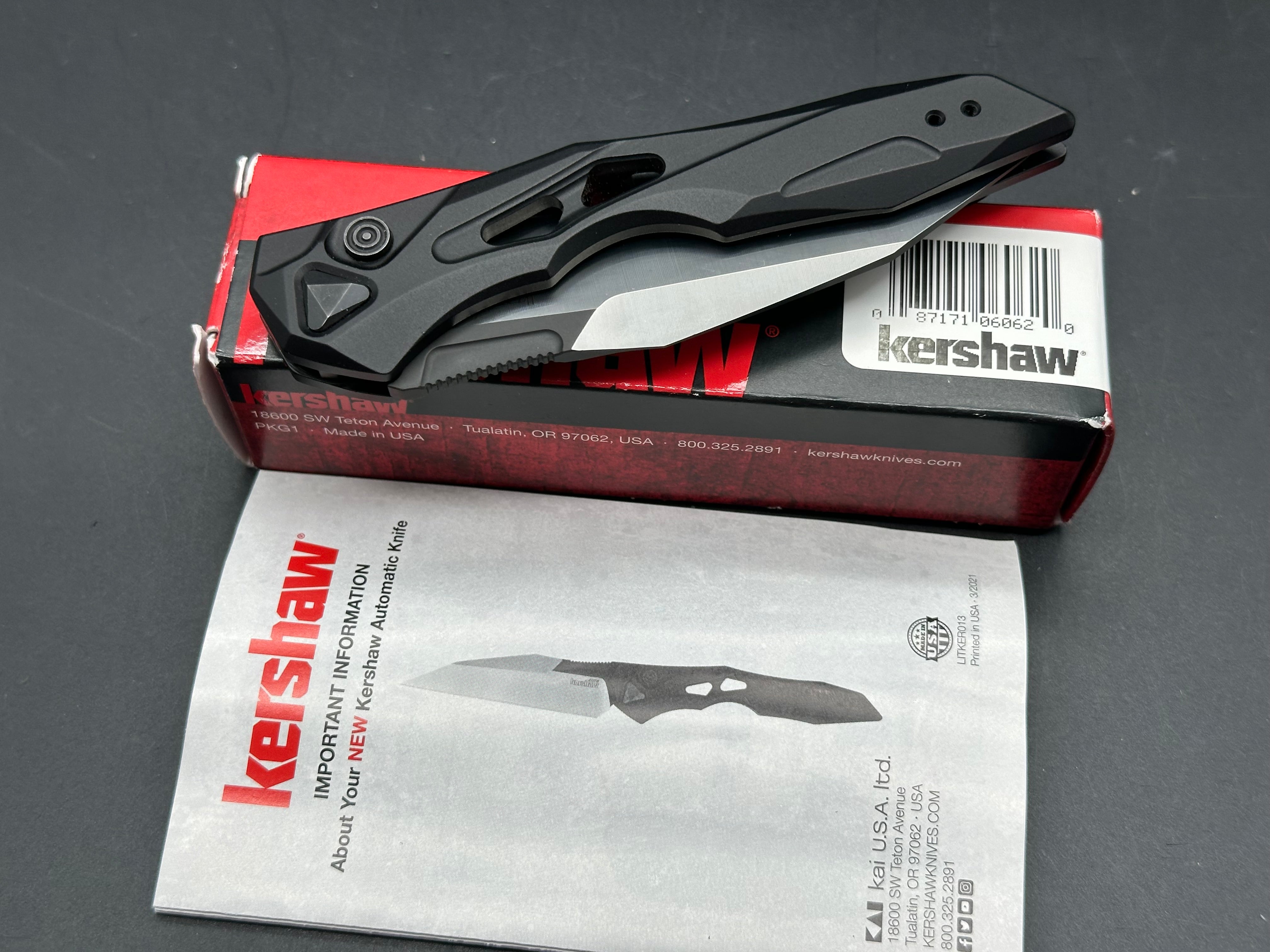 Kershaw Launch 13 Automatic Knife - Black Two-Tone 3.5