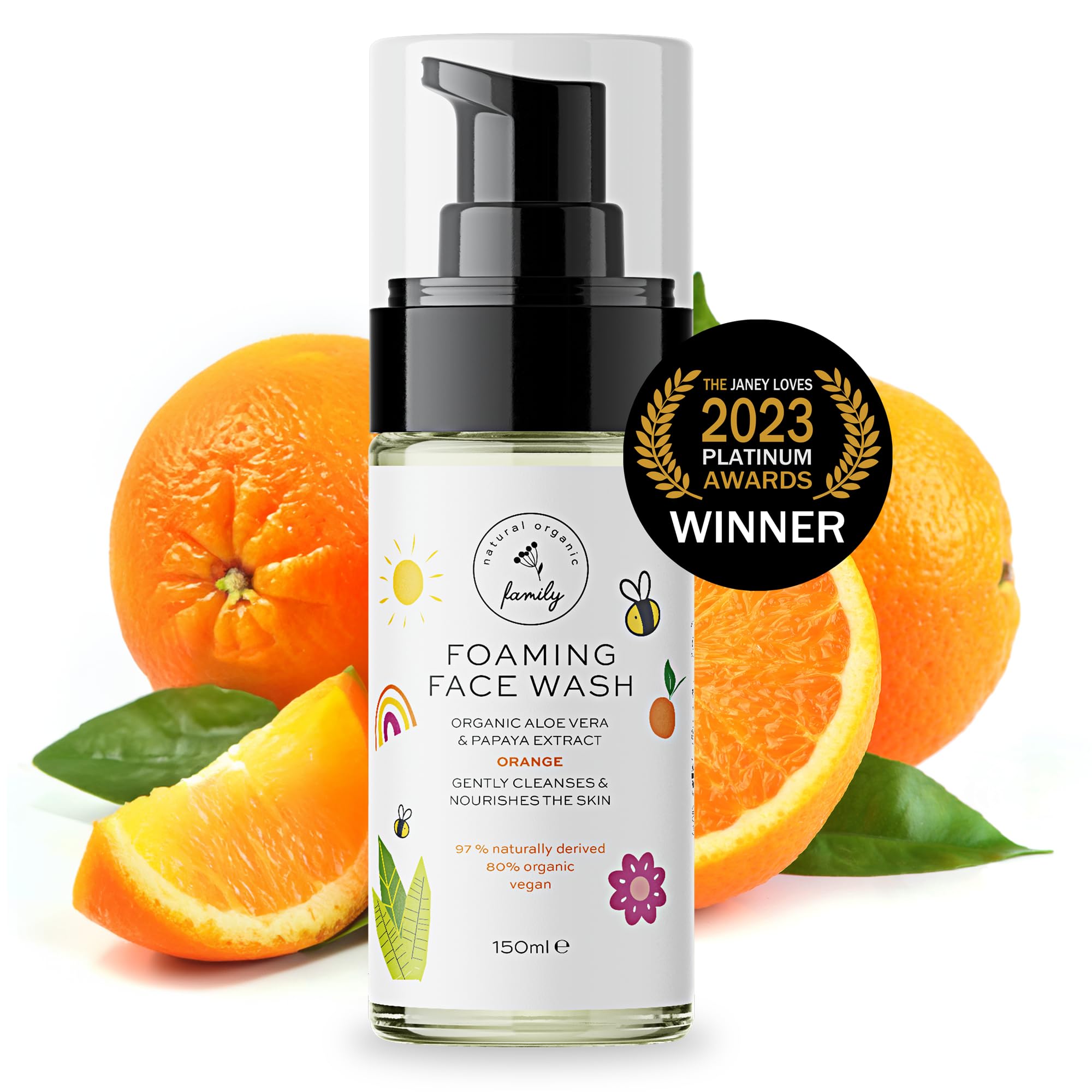 Organic Kids Skincare Set - Gentle Foaming Face Wash (Orange Scent) & Hydrating Moisturizer (Fragrance-Free) for Sensitive Skin | Daily Cleansing & Moisturizing Routine for Children