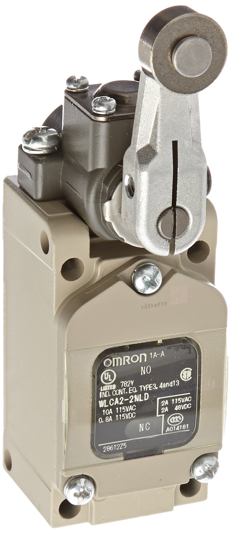 Omron WLCA2-2N-LD General Purpose Switch with Overtravel Protection, 90 Degree Operation & LED Indicator - Roller Lever Actuator for Industrial Automation and Machinery Control
