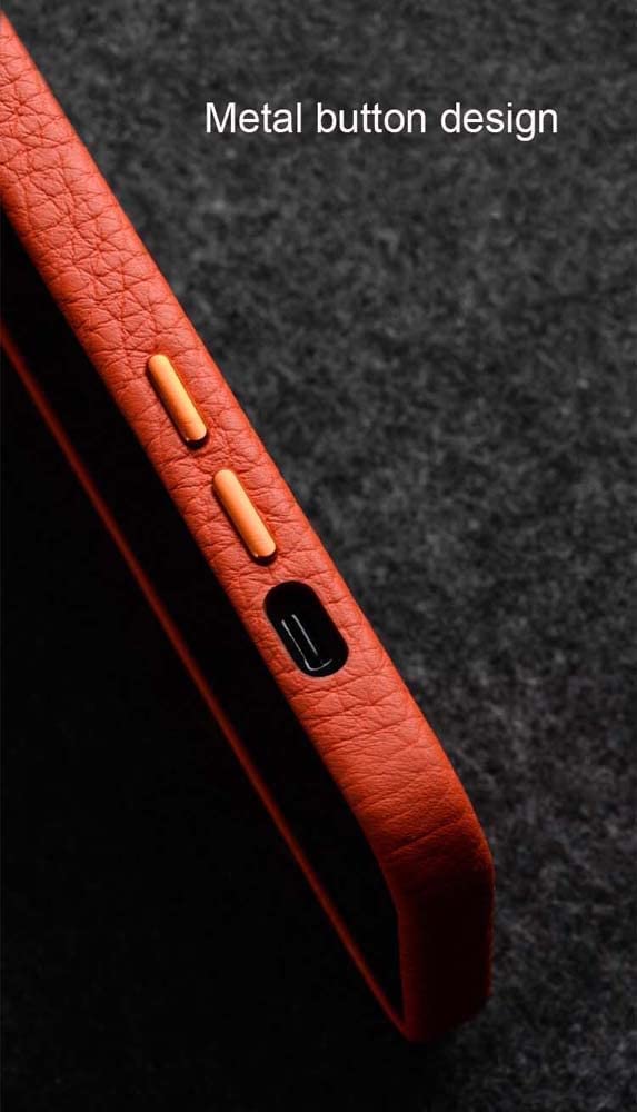 Premium Genuine Leather iPhone 13 Case (6.1 Inch 2021 Model) - Luxury Litchi Texture Back Cover with Soft Microfiber Lining (Black) - Perfect for Business Professionals & Everyday Protection