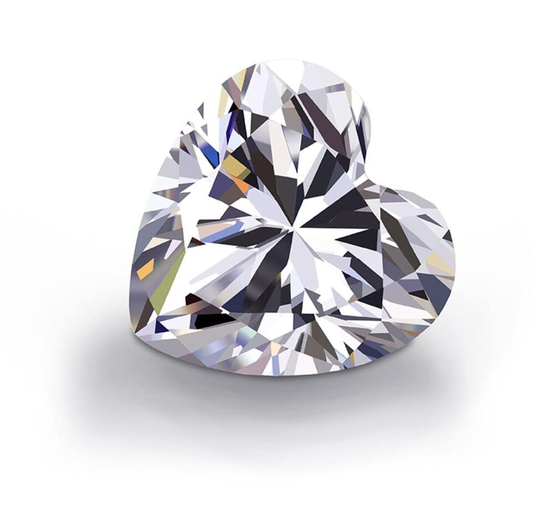 Moissanite Heart Shape Gemstone DEF Color VS Clarity Excellent Cut for Jewelry Making - Passes Diamond Tester - 8x8mm (GH VS Option) - Perfect for Engagement Rings, Necklaces & Women's Fashion Jewelry