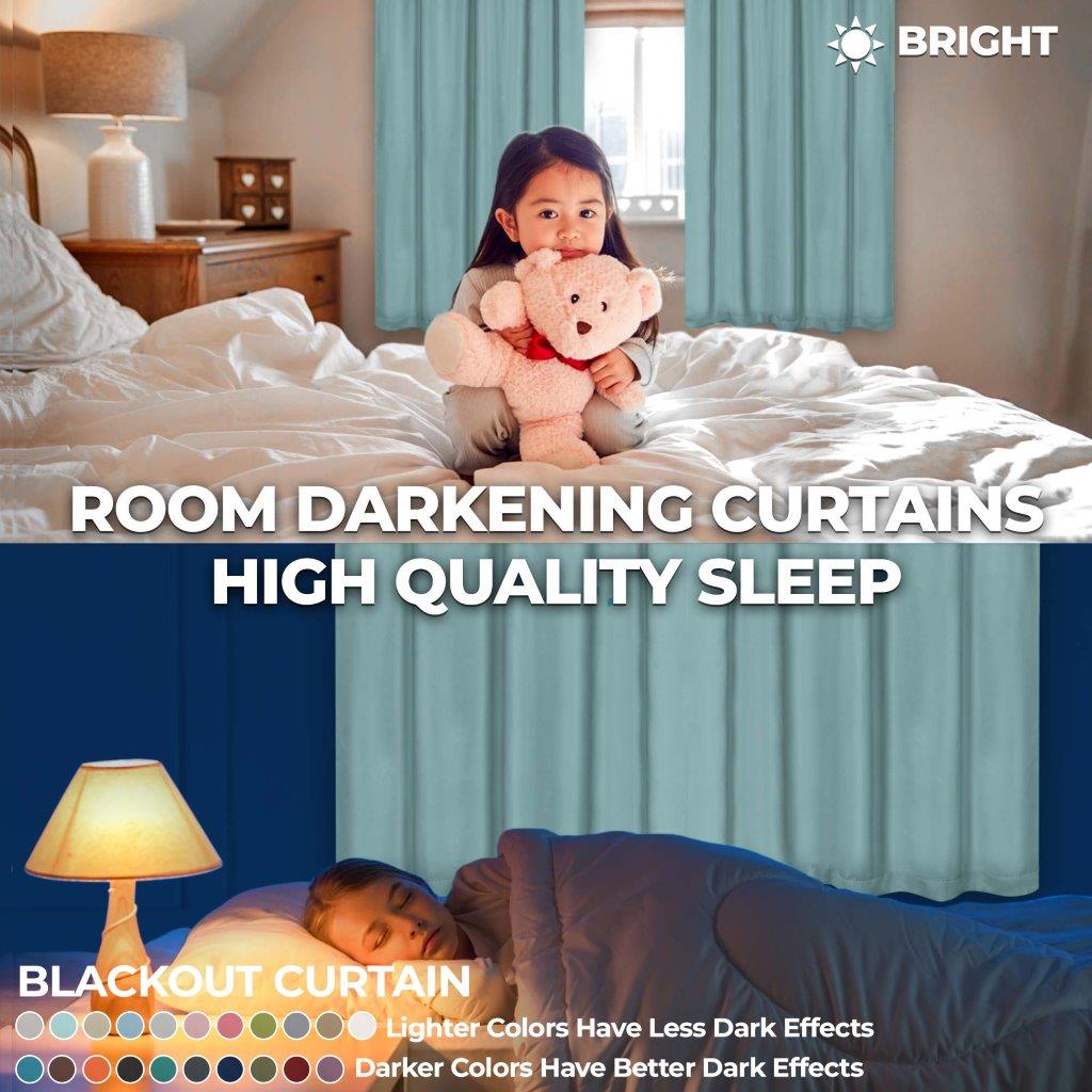Blackout Curtains for Bedroom - Solid Classic Modern Grommet Window Drapes Set - Thermal Insulated Noise Reducing Room Darkening Curtain Panels for Living Room, Nursery & Home Theater