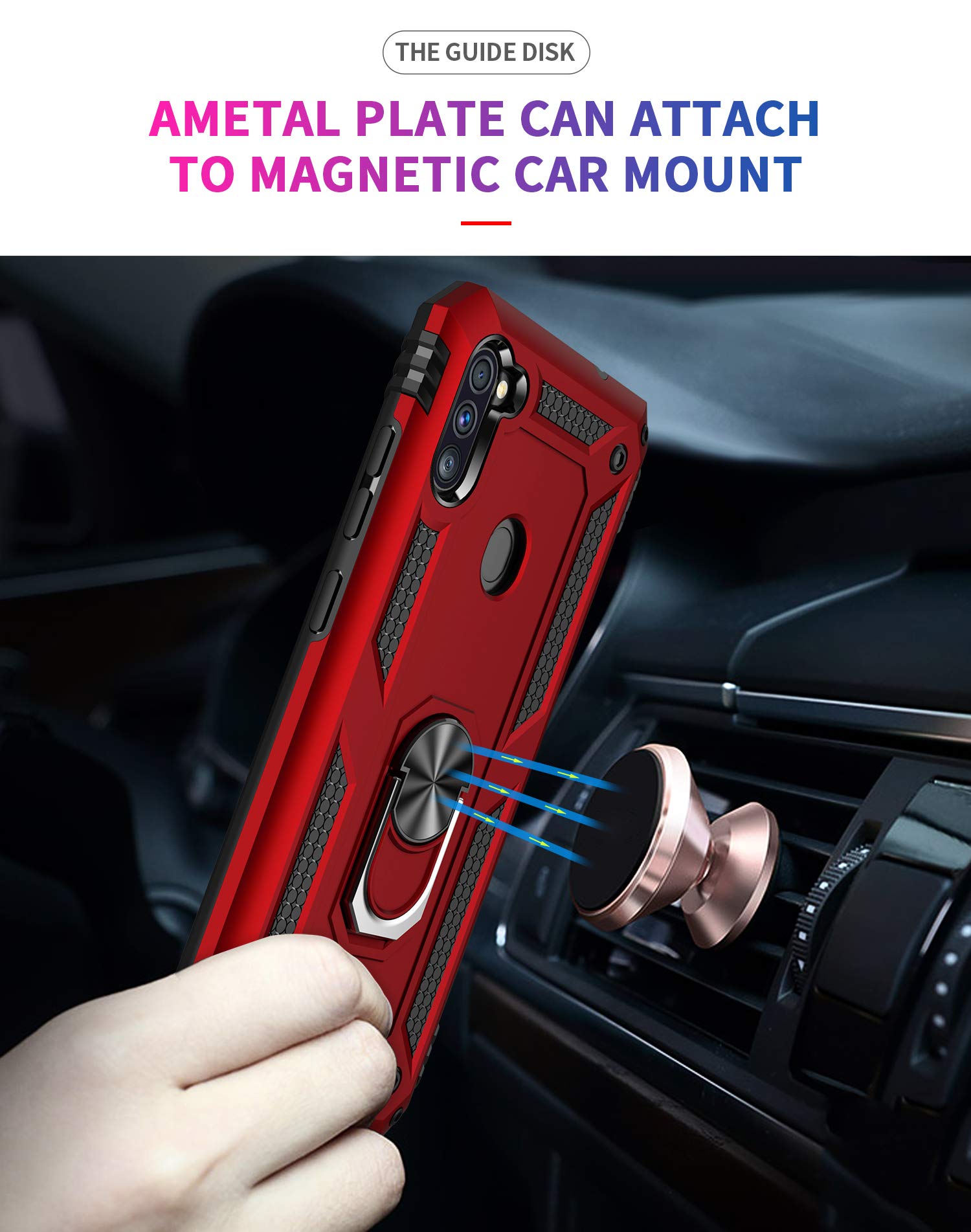 Samsung Galaxy A11 Case - Military Grade Heavy Duty Armor Protection Phone Cover with HD Screen Protector & Magnetic Ring Kickstand | Shockproof, Drop Proof | Perfect for Outdoor, Work, Travel (Black)