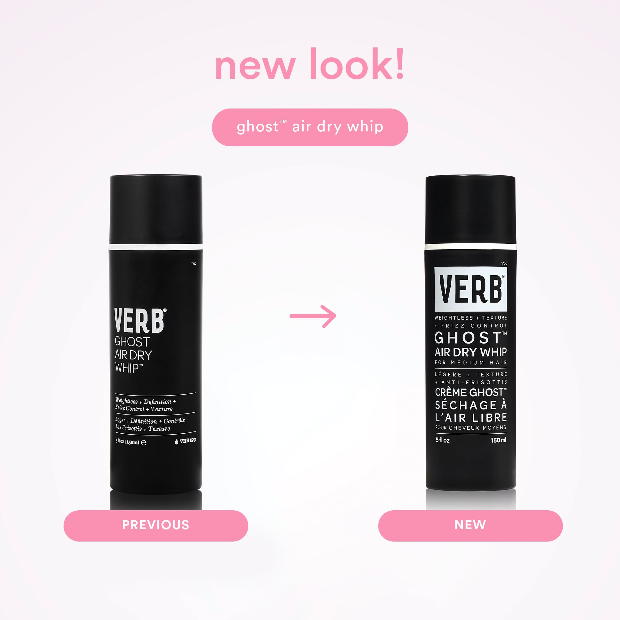 VERB Ghost Air Dry Whip - Lightweight Styling Foam for Frizz-Free Hair | Perfect for Air Drying & Natural Hairstyles