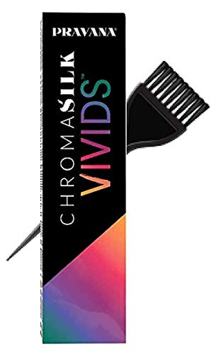 Pravana ChromaSilk VIVIDS Semi-Permanent Hair Dye with Silk & Keratin Amino Acids - Vibrant Violet Hair Color with Sleek Brush - Salon Quality for DIY Hair Coloring at Home | Perfect for Bold Fashion Looks, Creative Styles & Special Occasions