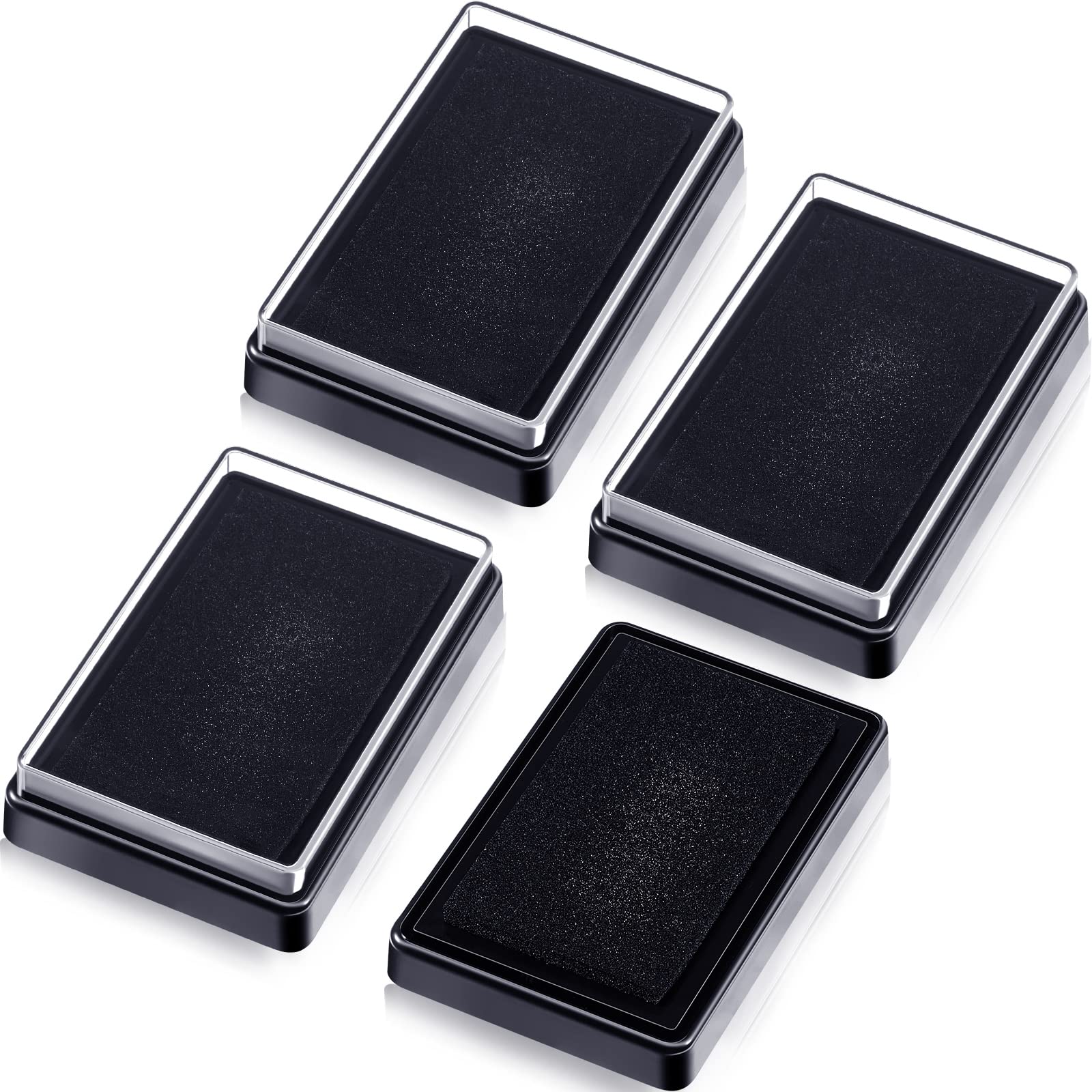 4-Piece Egg Stamp Ink Pad Set - Non-Toxic Black Ink for Egg Marking, 3.75 x 2.36 Inches - Perfect for Easter Egg Decorating, DIY Crafts, and Kids' Activities