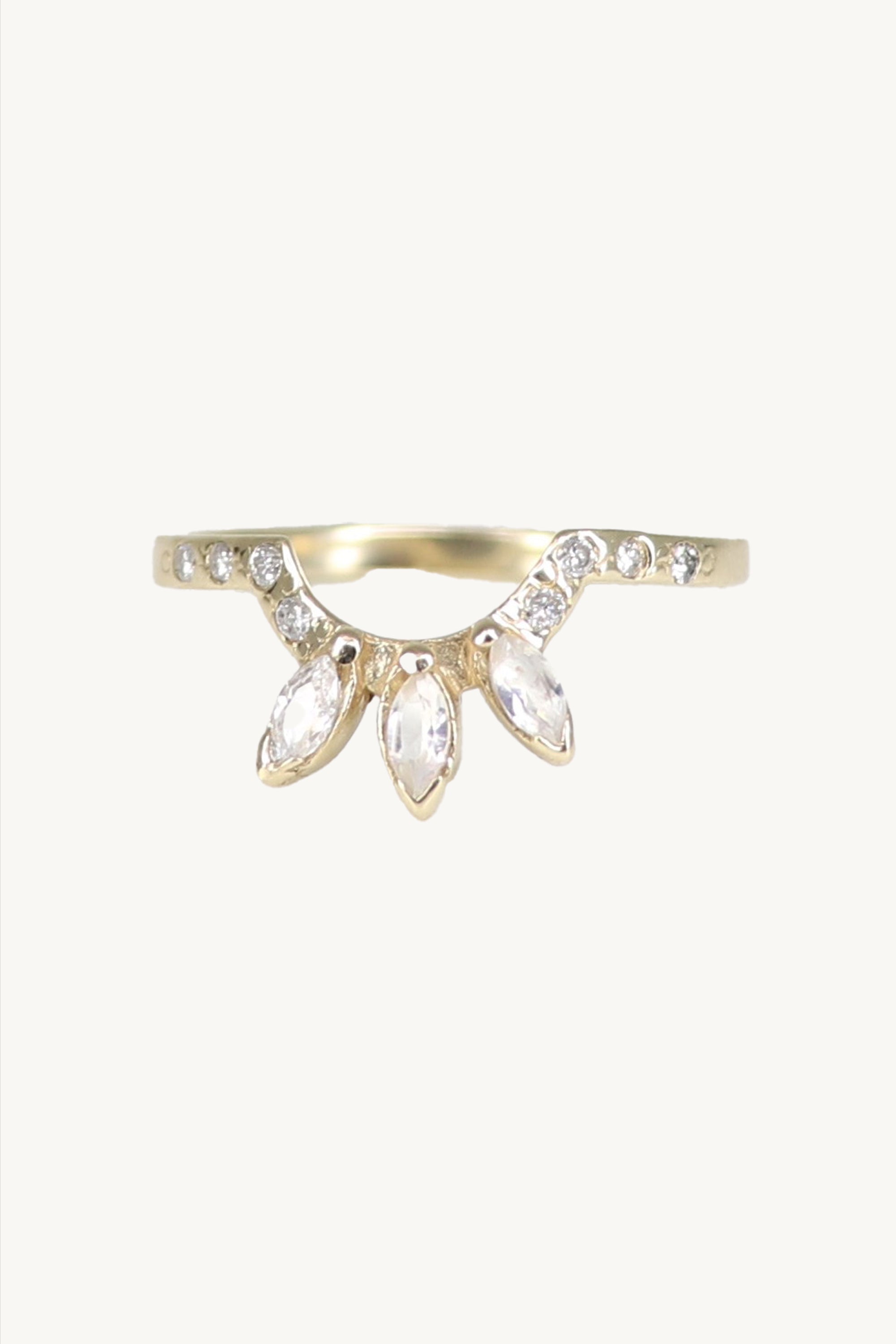 Stunning Diamond & Moonstone Galaxy Halo Ring - Elegant Celestial Jewelry for Women - Perfect for Weddings, Anniversaries & Special Occasions