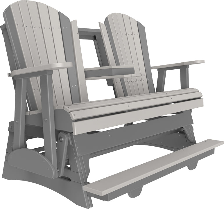 LuxCraft 5-Foot Adirondack Balcony Glider Chair - Outdoor Patio Furniture for Relaxing on Porch, Deck or Garden