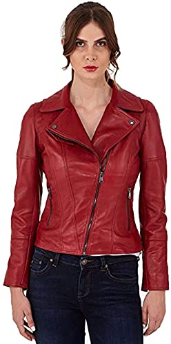 Women's Genuine Leather Jacket - Winter Motorcycle Bomber Biker Coat for Riding & Racing | Stylish Outerwear for Casual Wear, Night Out & Bike Events