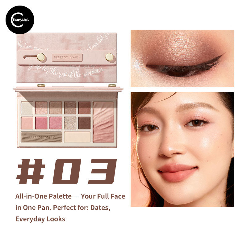 Perfect Diary Cloud Veil Eyeshadow Palette - 12 Highly Pigmented Matte & Shimmer Eyeshadows for Stunning Eye Makeup | Ideal for Everyday Wear, Party & Special Occasions