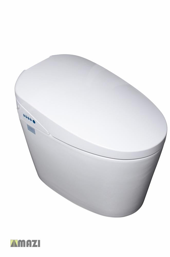 Smart Ceramic Toilet with Bidet & Heated Seat - Modern Touchless Flushing for Bathroom & Home Upgrade - Perfect for Luxury Bathrooms, Small Spaces & Eco-Friendly Homes