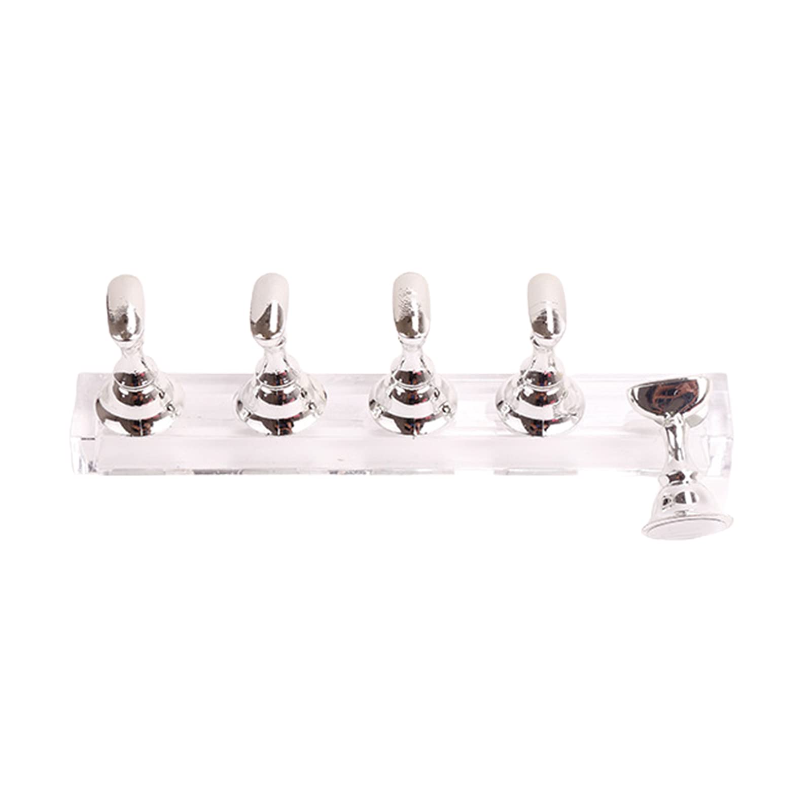 Magnetic Acrylic Nail Display Stand - Nail Tip Practice Holder for DIY Manicure & False Nail Art - Professional Salon & Home Use (Silver) | Perfect for Nail Artists, Beginners & Beauty Salons