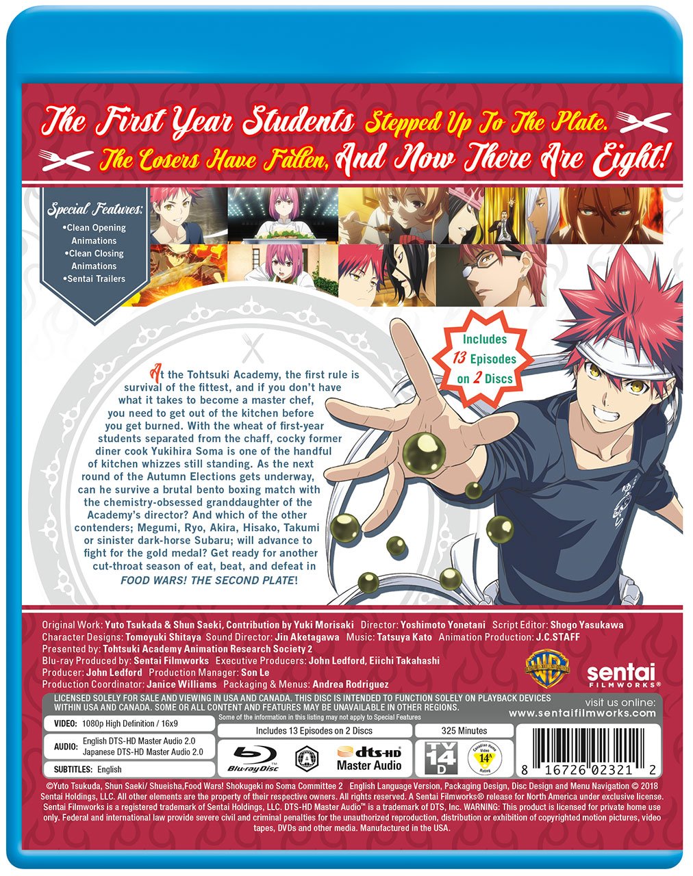 Food Wars: Shokugeki no Soma Season 2 - Anime DVD/Blu-ray | Japanese Cooking Battle Series | Perfect for Anime Fans & Food Lovers | Great for Movie Nights & Gift Giving