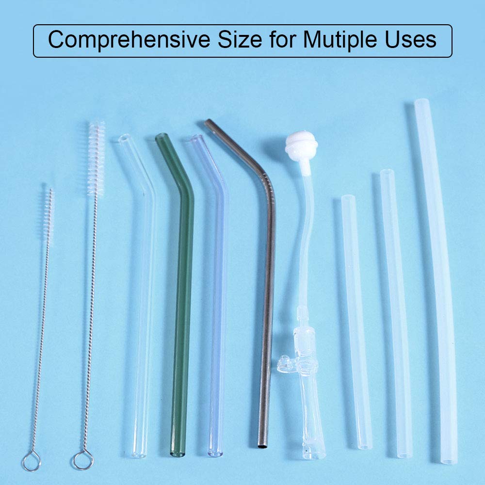 Vicloon 12-Piece Long Bottle Cleaning Brush Set - Nylon Tube Brush, Kettle Spout Cleaner, Straw Brush for Baby Bottles, Flasks & Pipes | Perfect for Home, Kitchen & Baby Care (White)