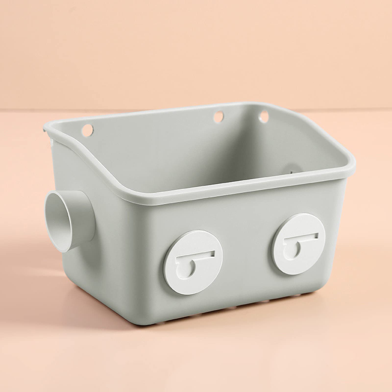 MRBJC Wall Mounted Storage Basket - Gray 22x13x13.5cm Organizer for Dirty Clothes, Toys & Home Office Supplies | Space Saving Closet, Nursery & Kids Room Organization Solution