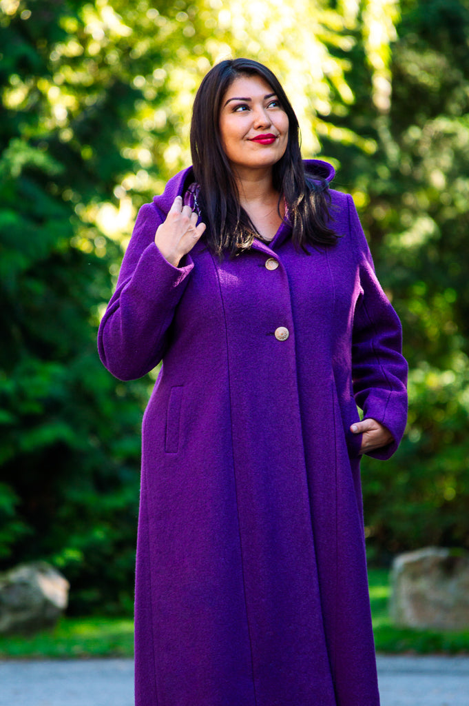 Royal Catherine Boiled Wool Coat for Women - Elegant Winter Outerwear for Office, Travel & Special Occasions