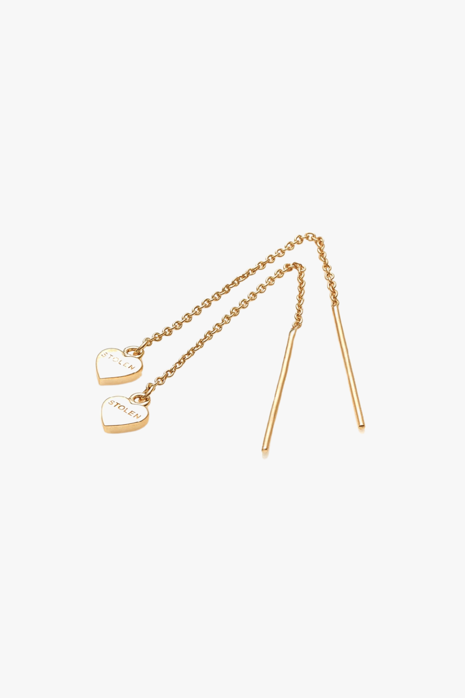 18ct Gold Plated Falling Heart Thread Earrings - Elegant Dangle Drop Jewelry for Women, Perfect for Valentine's Day, Anniversary & Romantic Date Nights