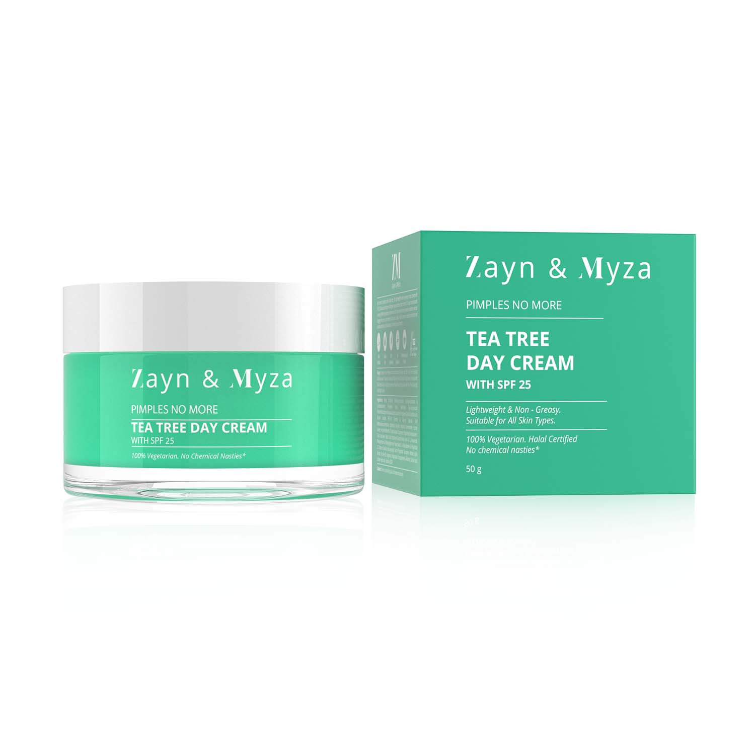 ZM Zayn & Myza Tea Tree Day Cream SPF 25 - 50ml Moisturizer for Acne-Prone Skin | Daily Hydration & Sun Protection for Face