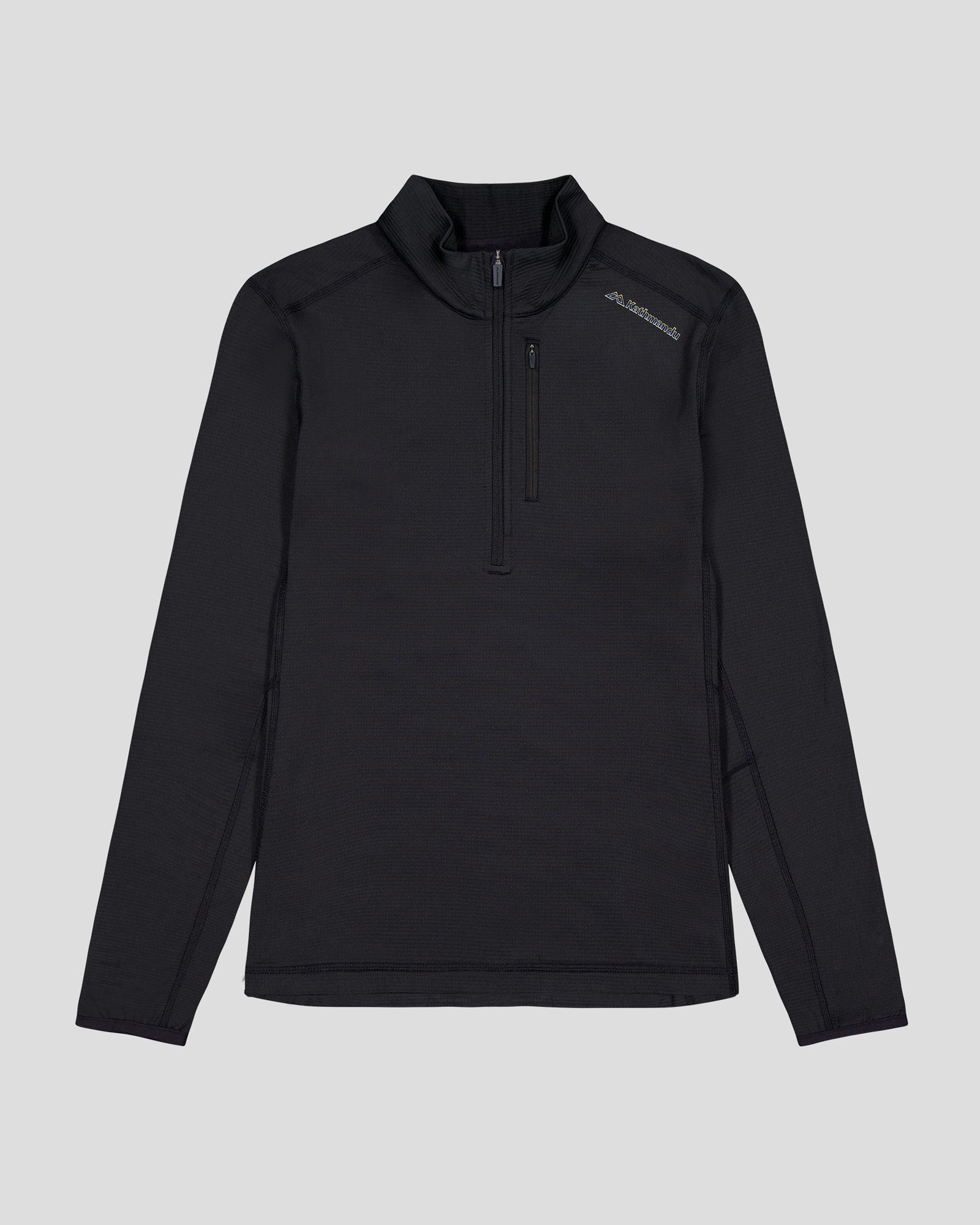 Men's Seeker Fleece Quarter Zip Pullover - Lightweight Thermal Jacket for Hiking & Outdoor Activities (Black Stingray)