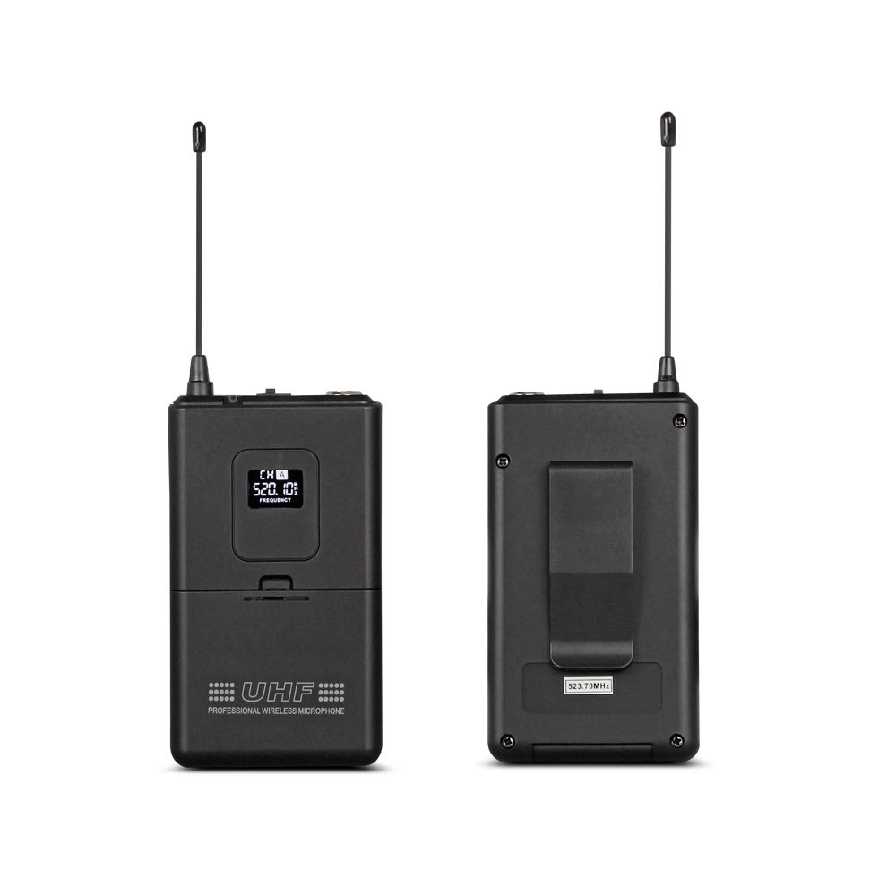 WENWEN Professional UHF Wireless Microphone System - 4 Channel with 4 Lavalier Mics, 4 Bodypacks & 4 Headsets for Karaoke, Church, Conference, Wedding & Events | Ideal for Public Speaking, Performances & Live Streaming