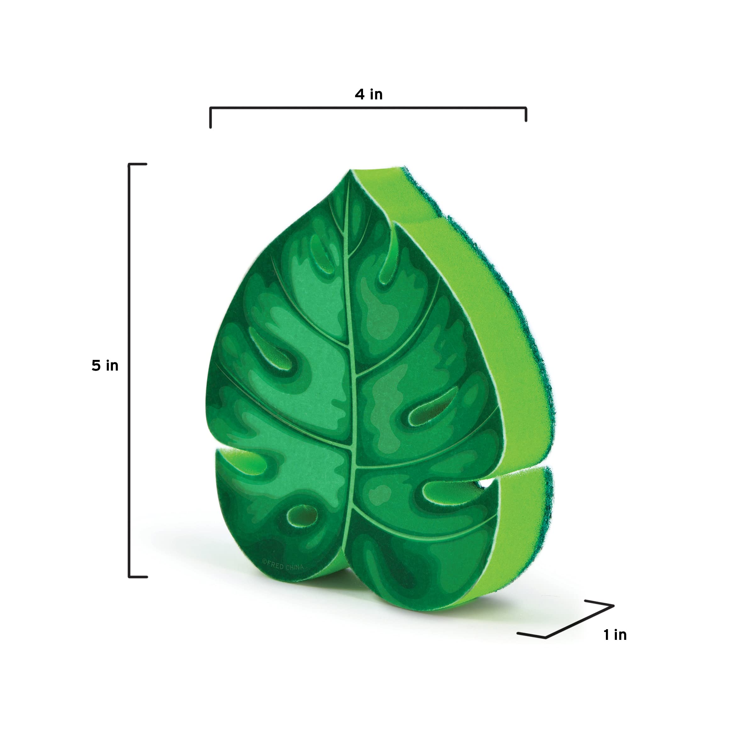 Genuine Fred Monstera Leaf Kitchen Sponge - Colorful Houseplant-Themed Dish Sponge for Washing Dishes, Pots & Pans - Fun Kitchen Cleaning Accessory for Plant Lovers