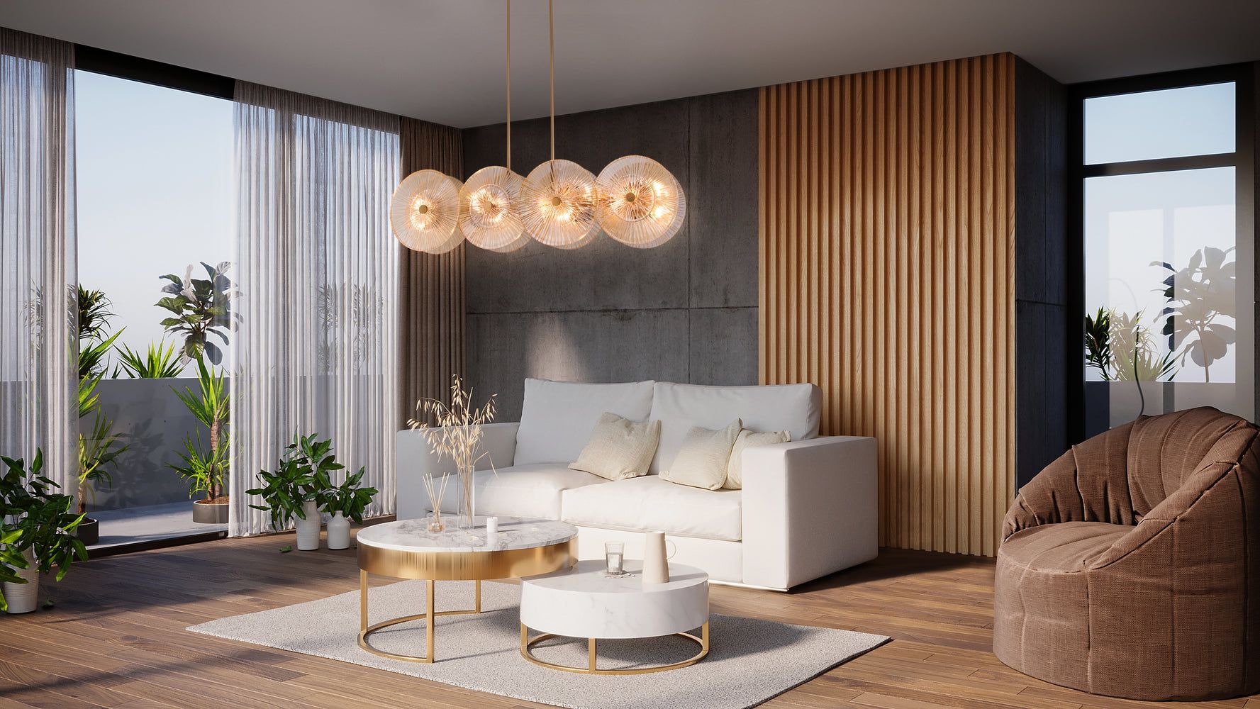 Aster 8Lt Linear Pendant Light - Modern LED Chandelier for Kitchen Island, Dining Room & Living Room Lighting