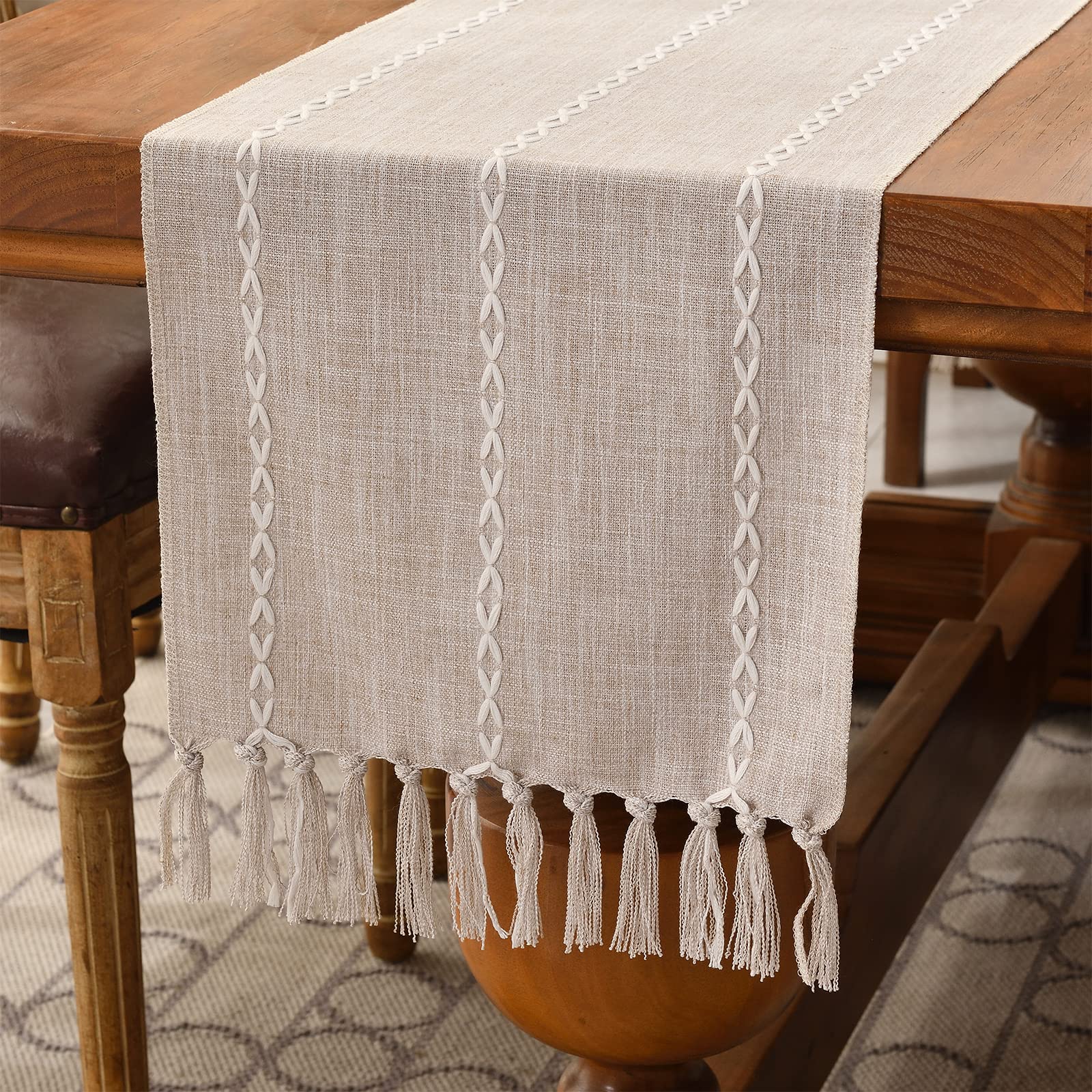 Wracra Rustic Linen Table Runner 36