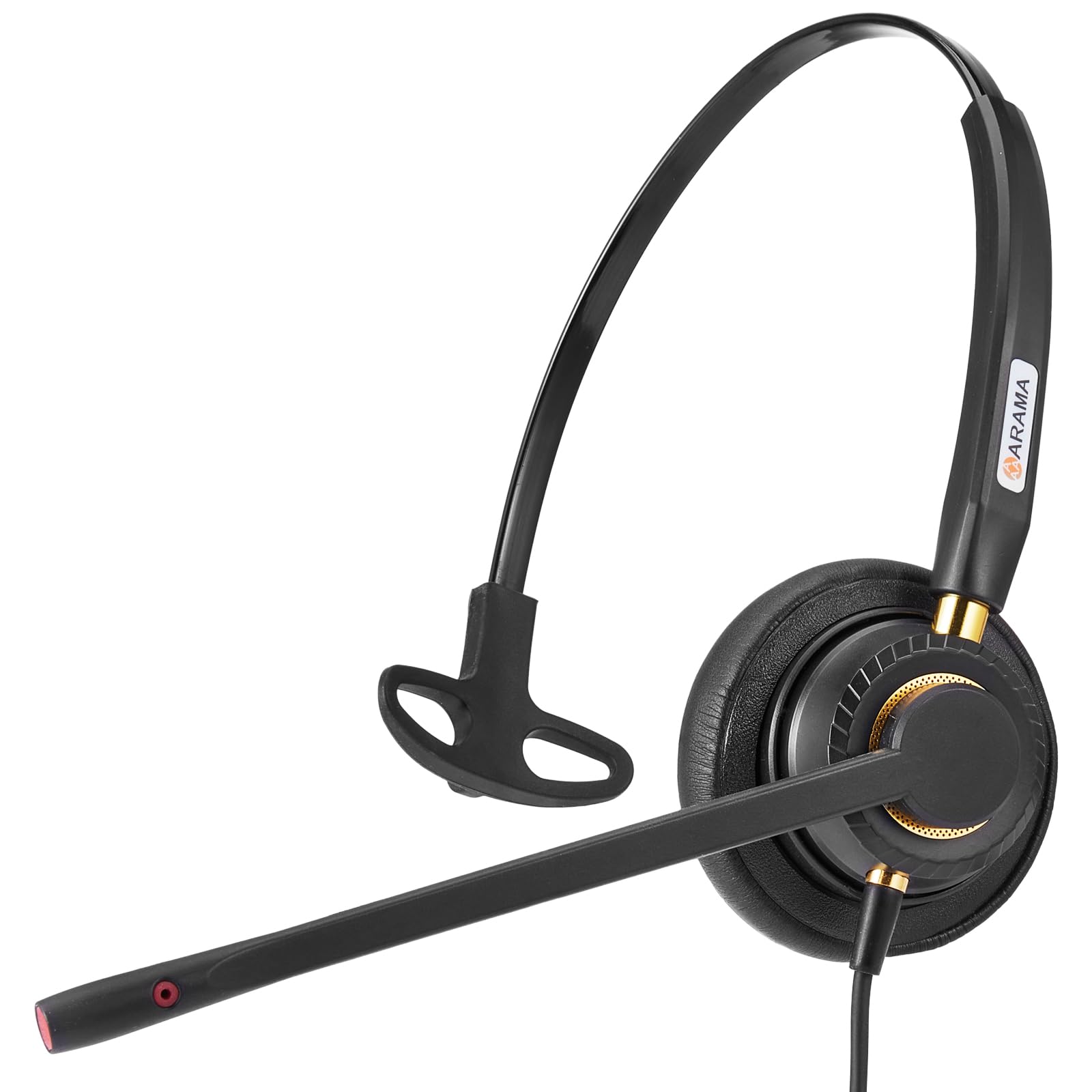 A800S2 Mono Corded Telephone Headset with Noise Canceling Microphone - Compatible with ShoreTel, Plantronics, Polycom, Zultys, Toshiba, NEC Aspire, Dterm, Nortel Norstar, Meridian, Packet8 Landline Desk Phones - Ideal for Office, Call Center, and Customer Service Use