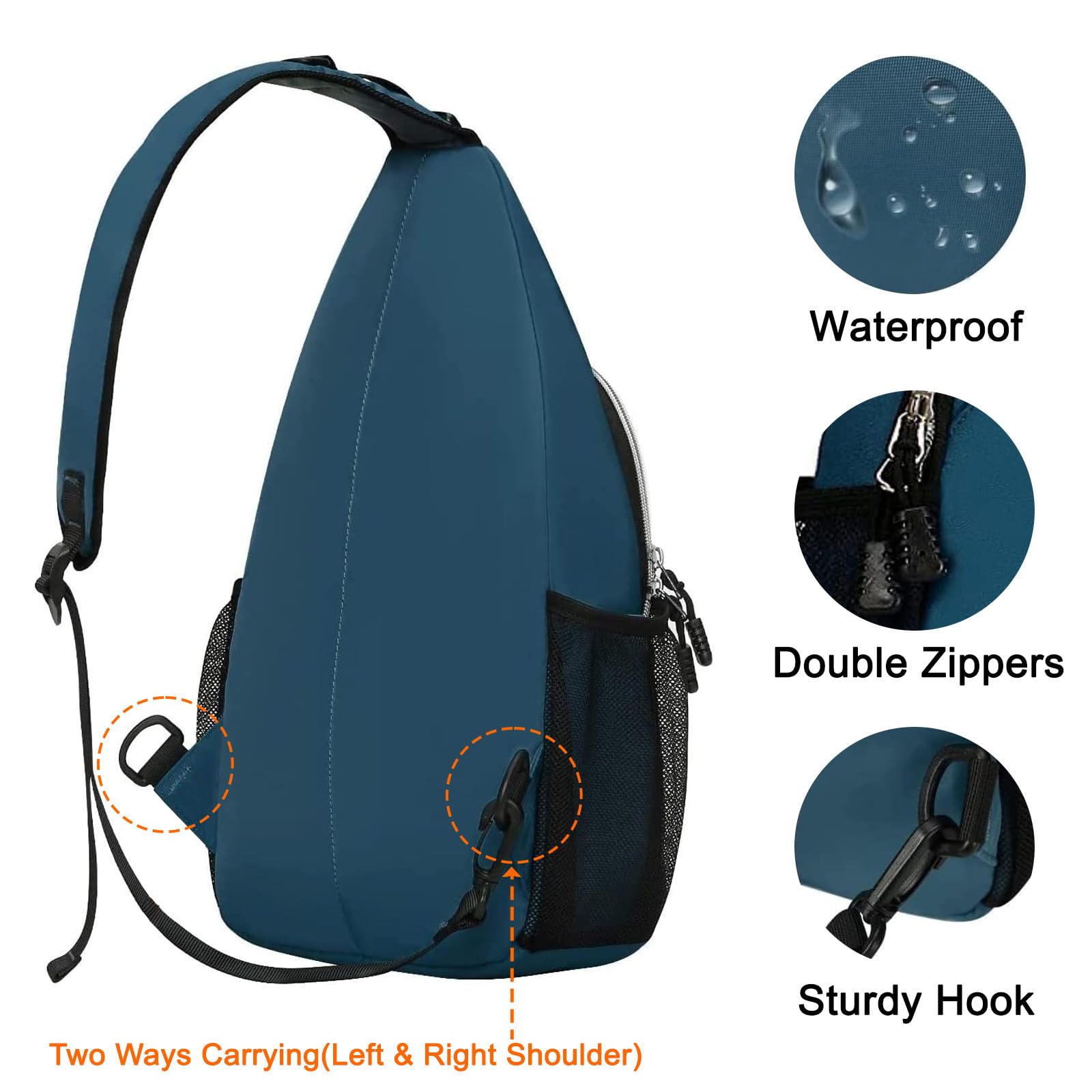 MOSISO Sling Backpack - Lightweight Crossbody Shoulder Bag for Travel, Hiking, Work & School | Water-Resistant Multipurpose Daypack for Men & Women | Perfect for Commuting, Gym & Outdoor Adventures