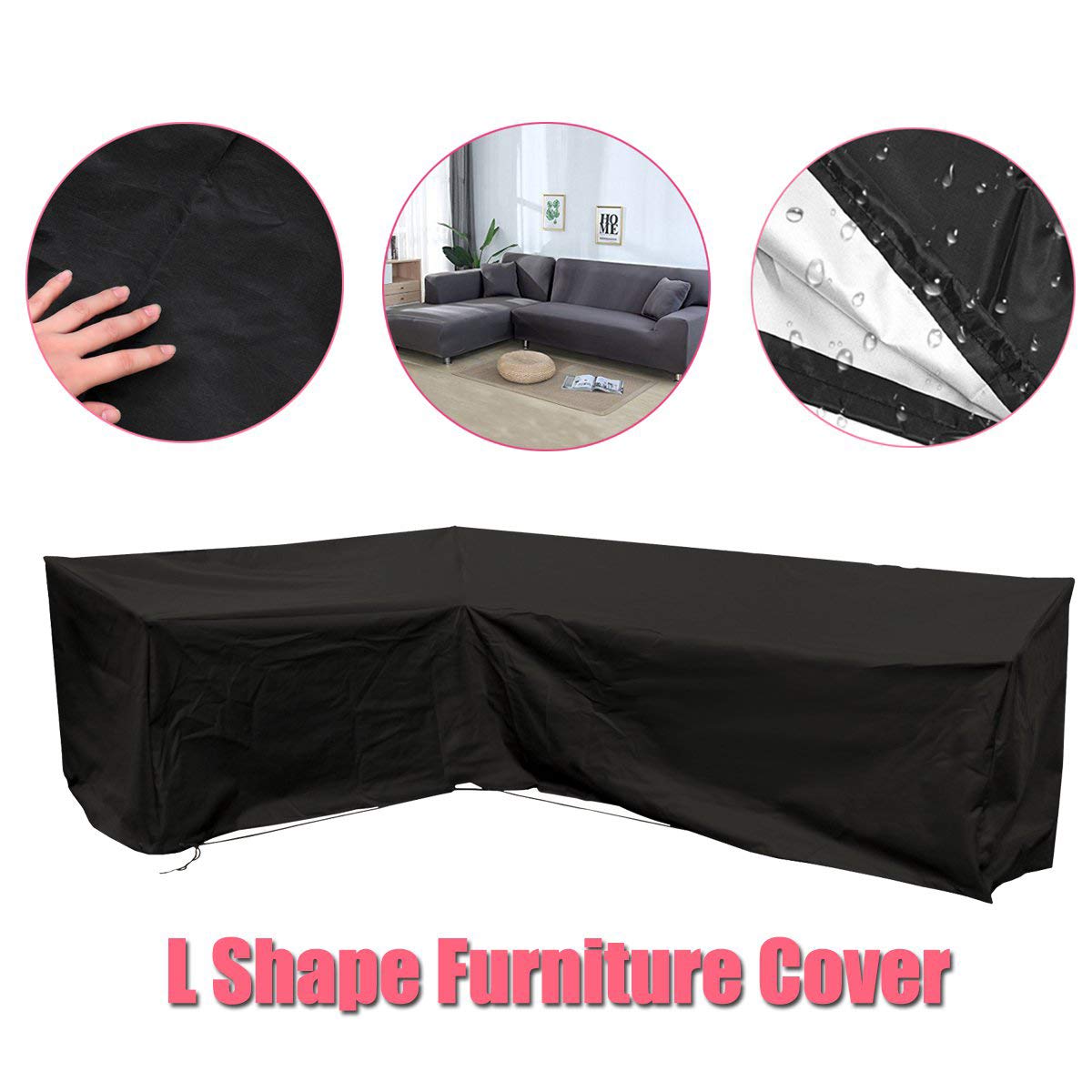 Waterproof L-Shaped Sectional Sofa Cover for Outdoor Patio Furniture - 118