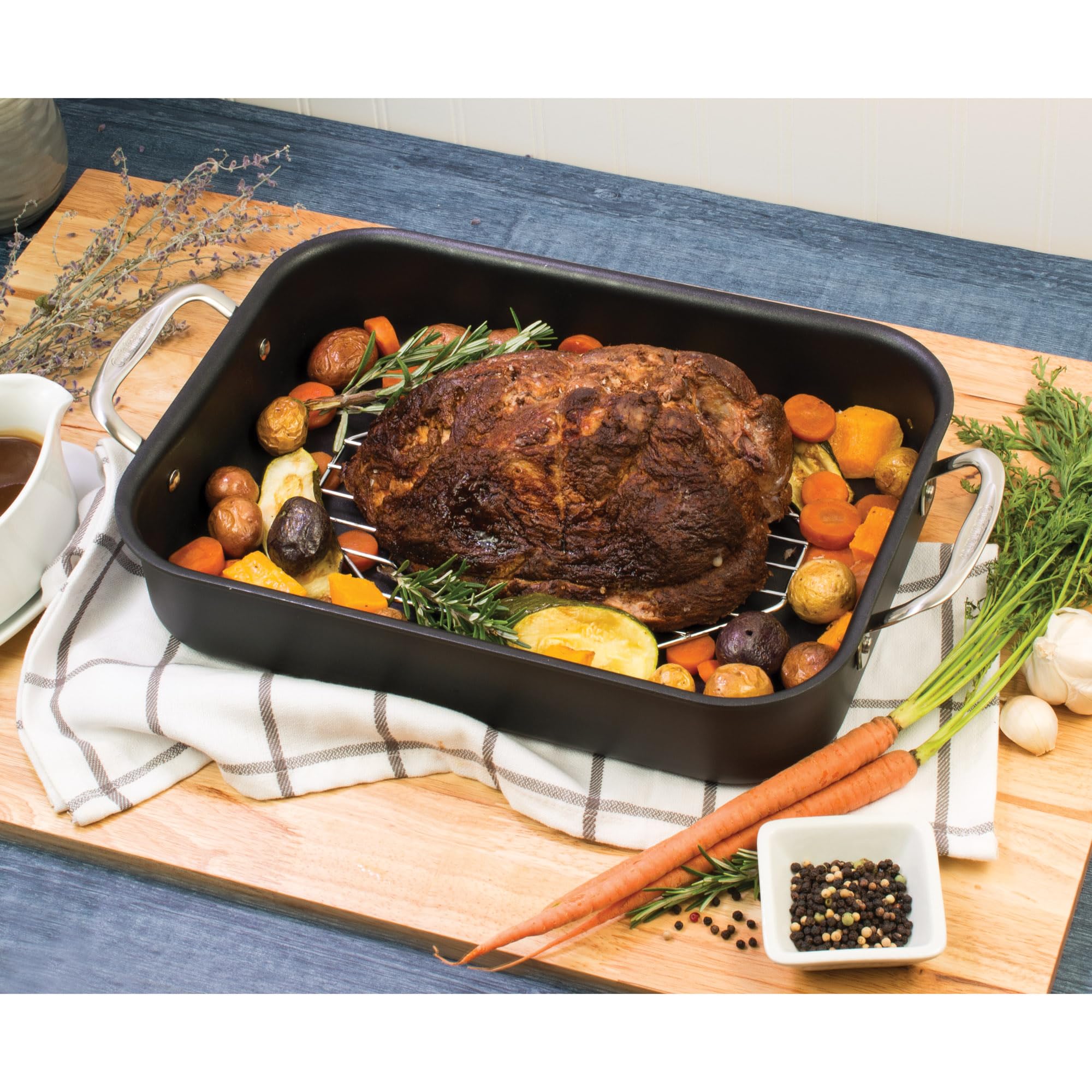 HIC Kitchen Heavy Duty Chrome-Plated Steel Wire Roasting Rack - 10 x 6 Inches for Baking, Grilling & Roasting - Perfect for Oven, Grill & Smoker Cooking