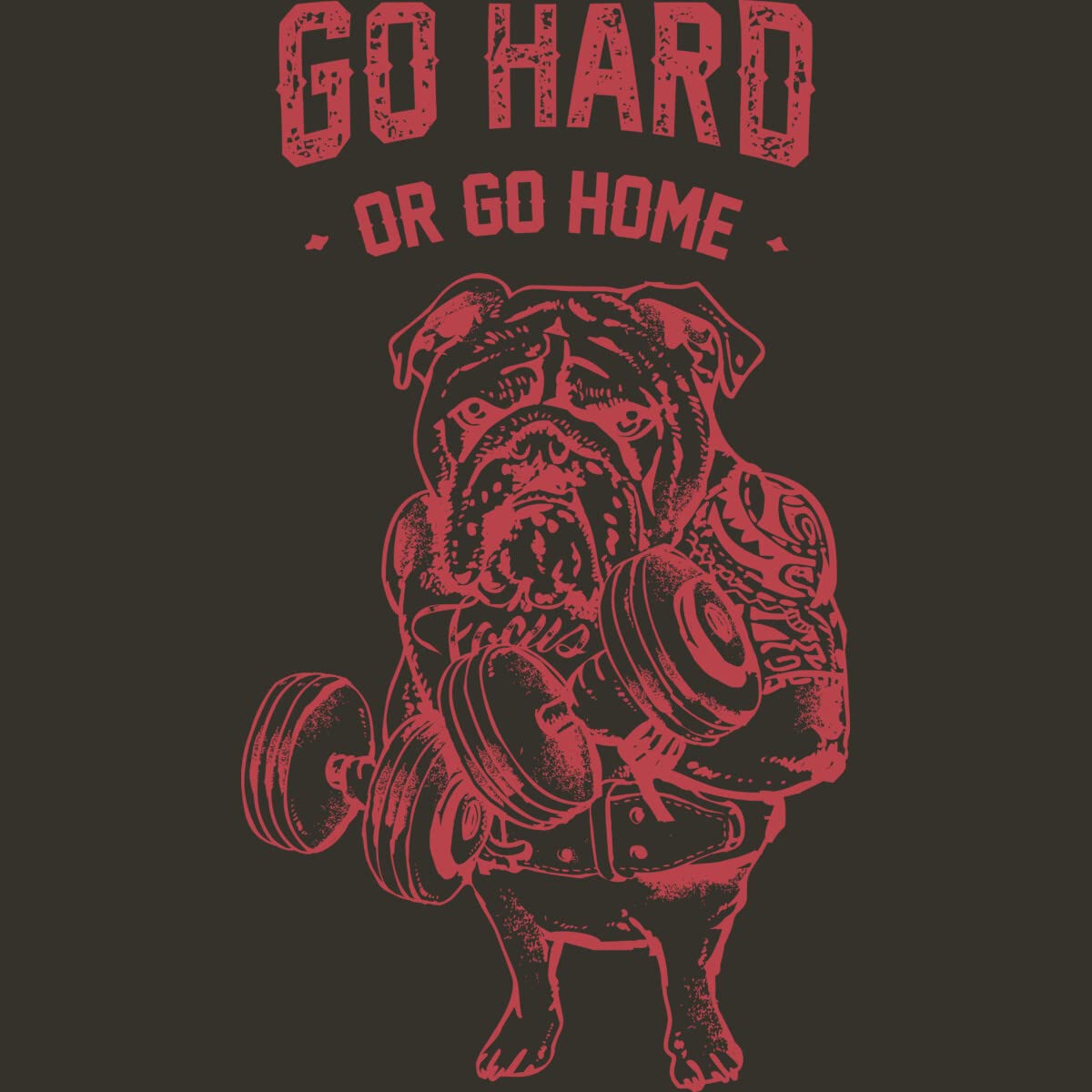 Go Hard or Go Home English Bulldog Graphic T-Shirt for Women - Trendy Casual Tee for Everyday Wear, Gym, and Outings