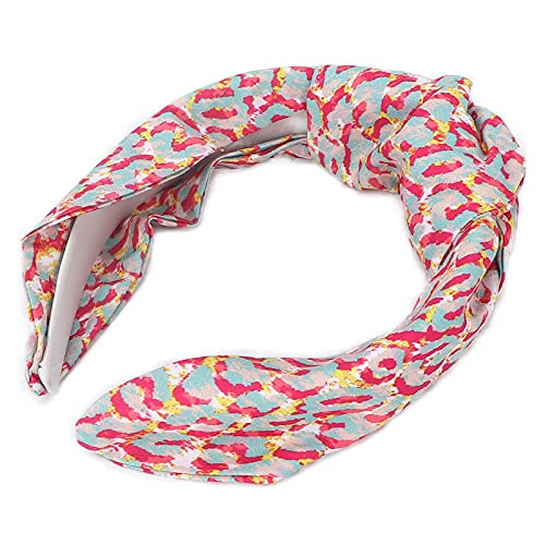 Knotted Headbands for Women - Wide Fashion Cross Knot Hair Bands, Stretchy Knitted Elastic Hair Accessories (Pink) - Perfect for Workouts, Yoga, Running and Everyday Style