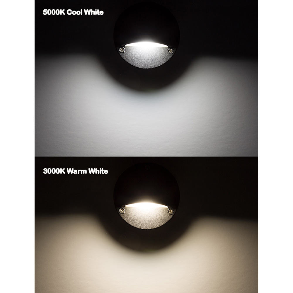 12V LED Round Deck Light - Aluminum Black Finish Waterproof Outdoor Lighting for Patio, Garden, Pool & Stairs