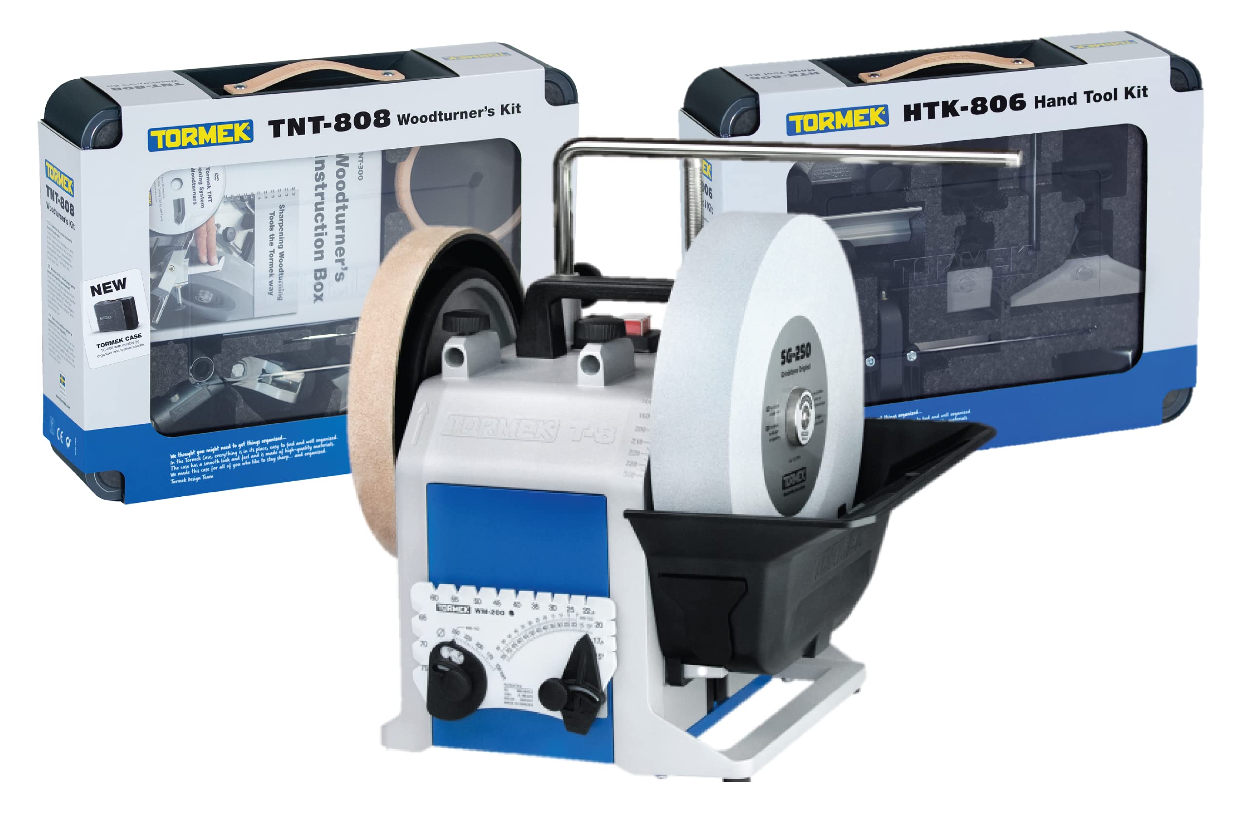 Tormek T-8 Magnum Sharpening System Kit with HTK-806 Hand Tool Kit & TNT-808 Woodturner's Kit - Professional Sharpener for Chisels, Knives, Woodturning Tools (US Version) - Perfect for Woodworking, Carpentry, and DIY Projects