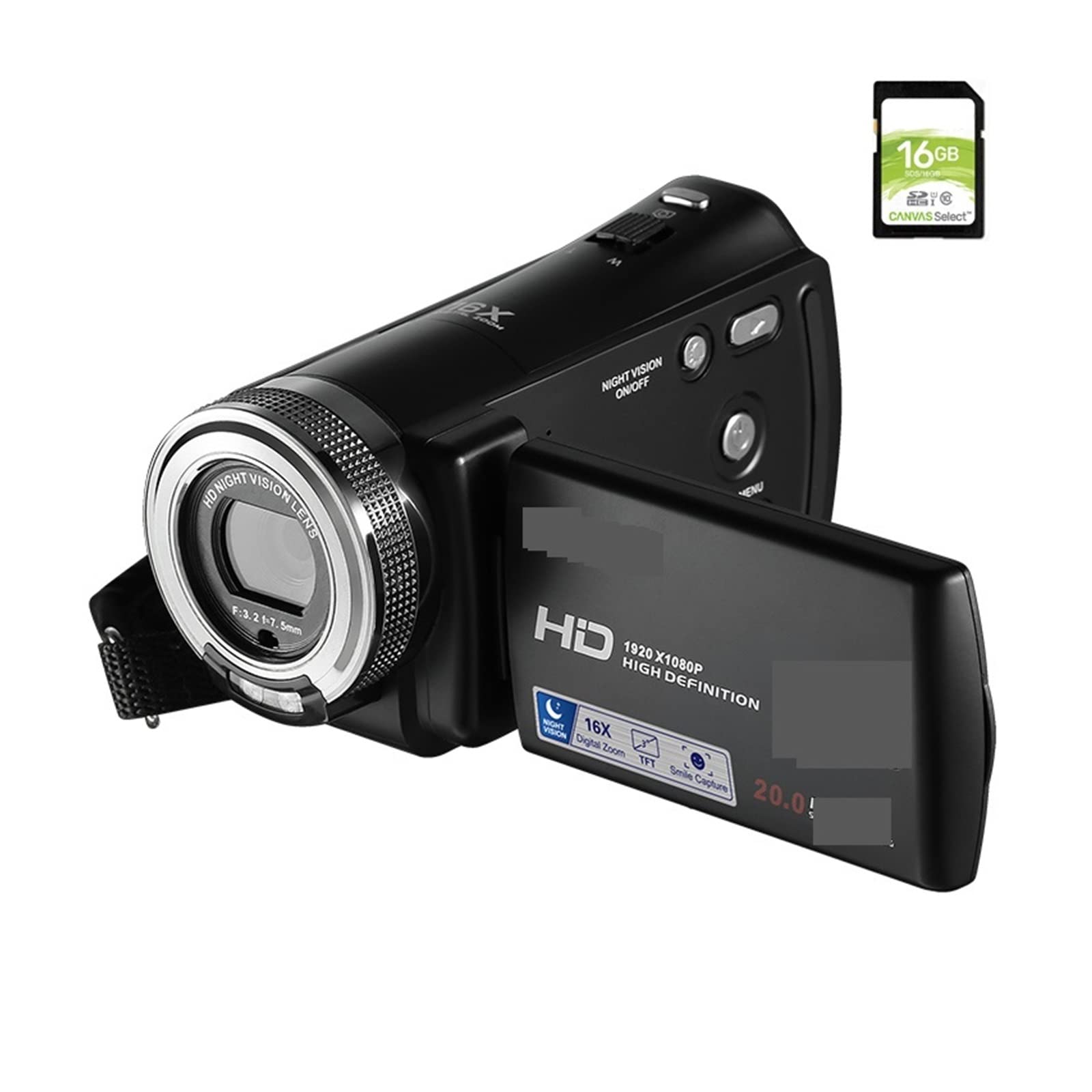 BODORME 1080P Full HD Video Camera with Infrared Night Vision - Digital Camcorder for Vlogging, Home Security, and YouTube Video Shooting - Perfect for Bloggers, Travel, and Indoor/Outdoor Recording