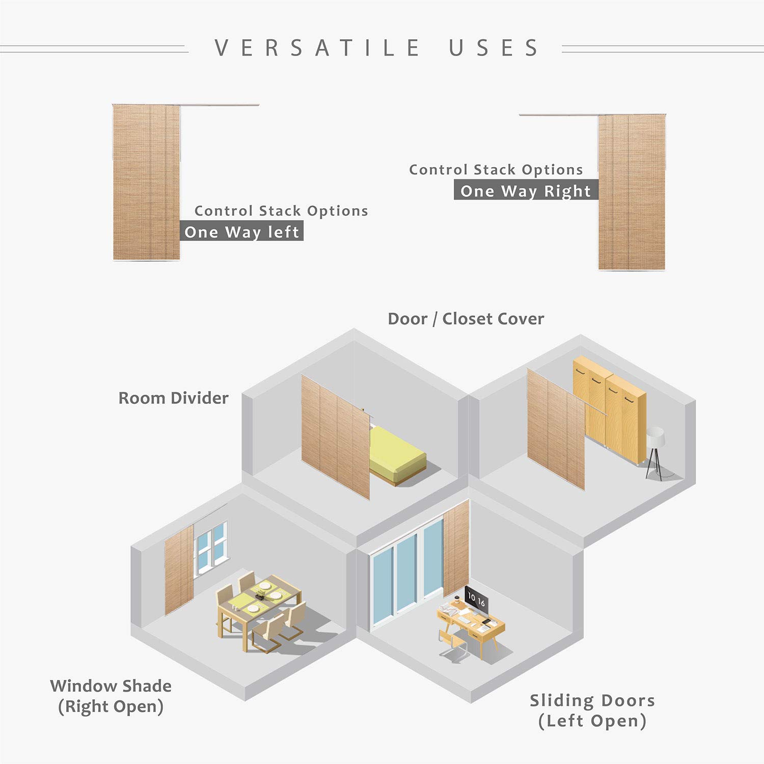 GoDear Adjustable Sliding Vertical Blinds for Glass Doors 45.8