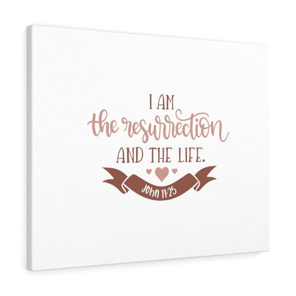 Christian Wall Art Bible Verse Print - The Resurrection and The Life John 11:25 - Scripture Wall Decor for Home, Church & Office - Ready to Hang Inspirational Gift for Weddings, Baptisms & Housewarming