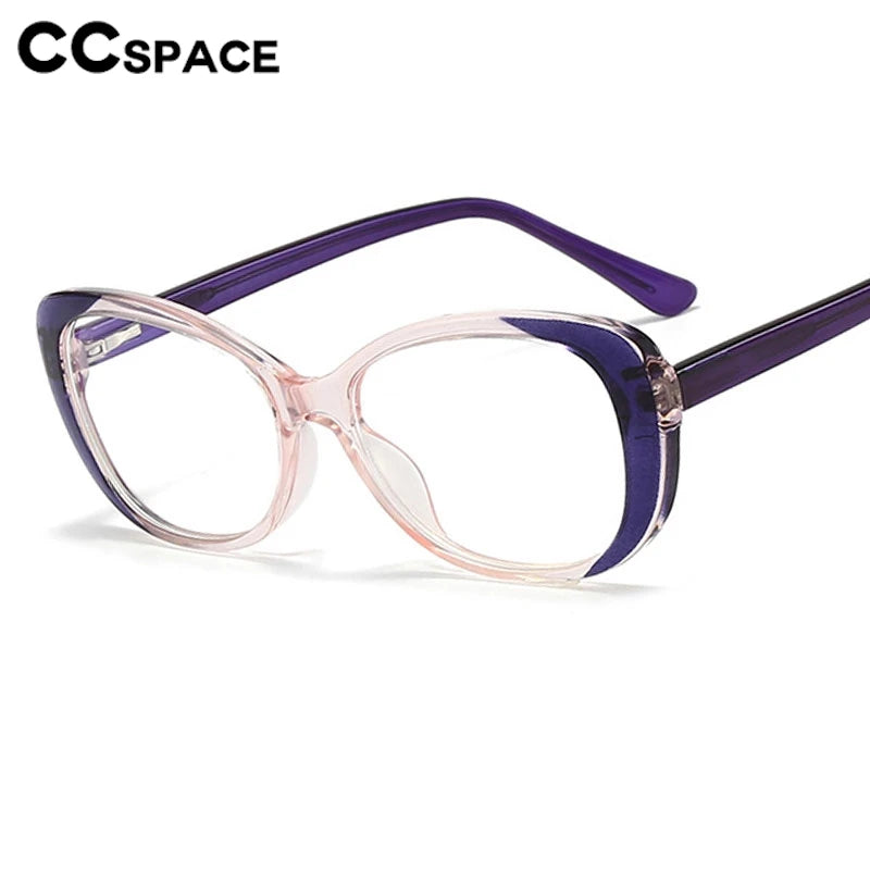 CCspace Women's Full Rim Small Oval Polycarbonate Eyeglasses Frame 301422 - Lightweight & Durable for Work, Reading & Everyday Use