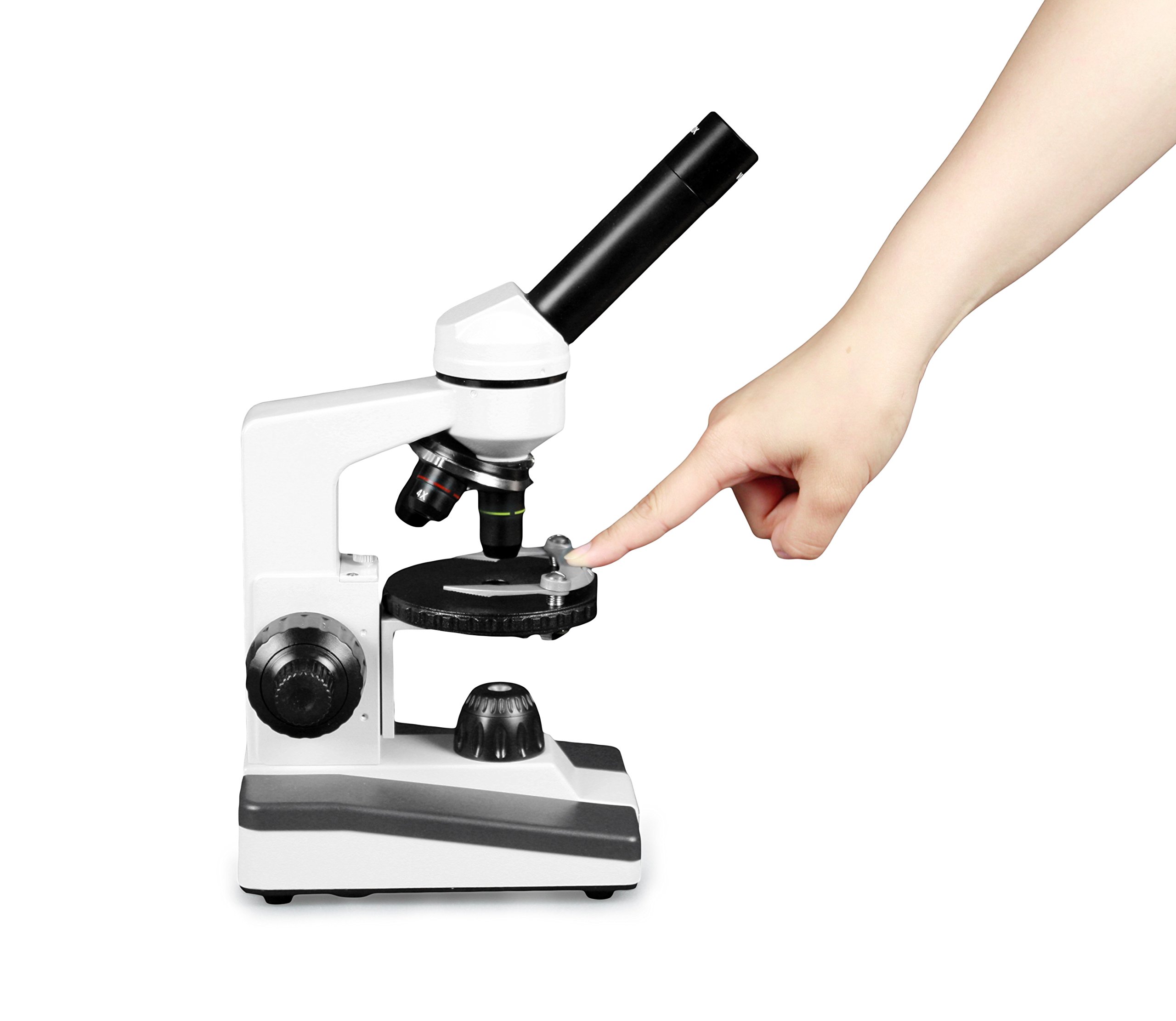 Parco Scientific PBC-606LRC-P2 Monocular Microscope with 40x-1000x Magnification | LED Illumination & Rechargeable Battery | Includes Microscope Book & 25 Prepared Slides Set | Perfect for Students, Hobbyists & Home Science Experiments