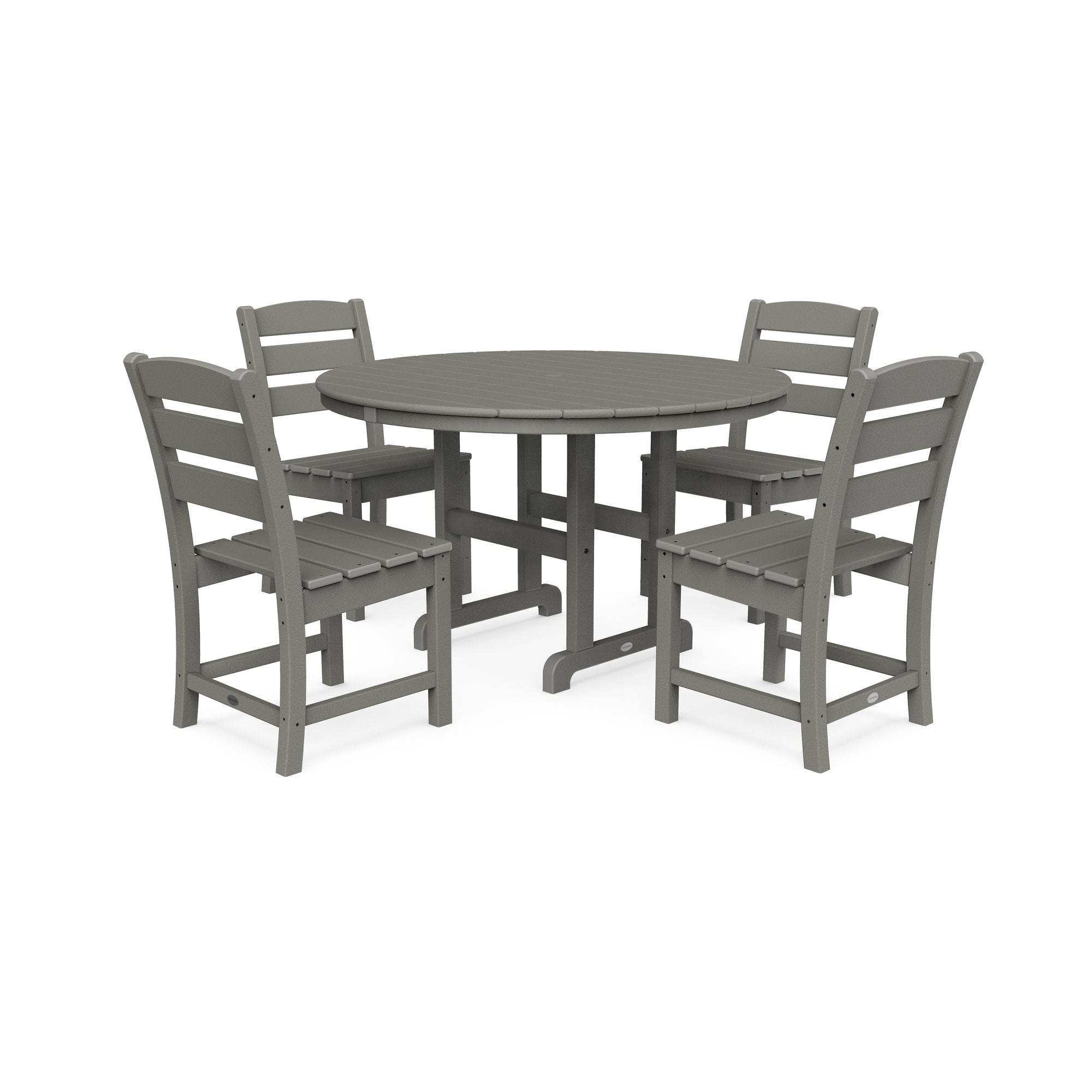 POLYWOOD Lakeside 5-Piece Round Outdoor Dining Set - Durable All-Weather Wicker Chairs & Table - Perfect for Patio, Garden, Poolside & Backyard Entertaining