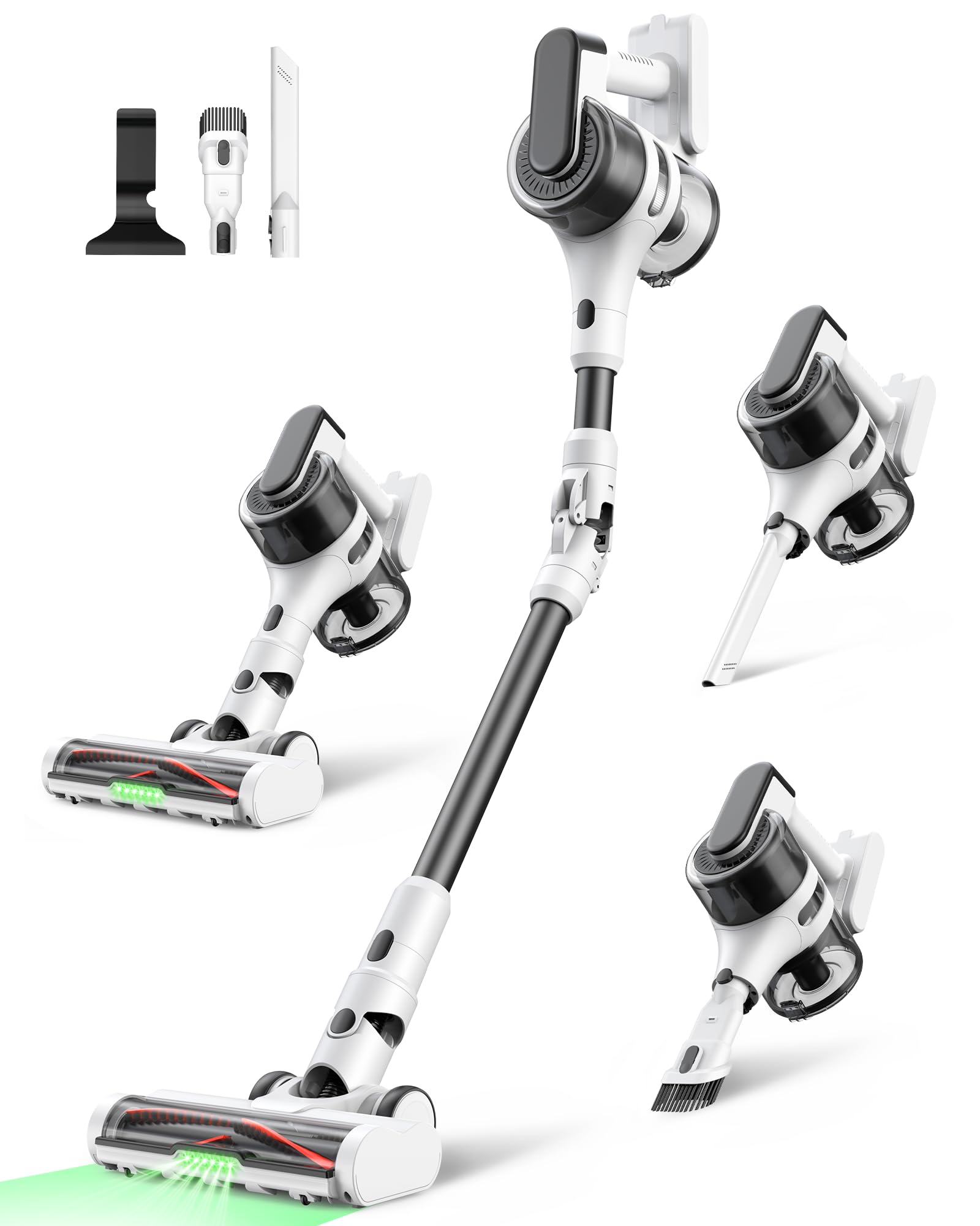45KPA Cordless Stick Vacuum Cleaner - Rechargeable, Lightweight & Powerful for Carpets, Hardwood Floors & Pet Hair - 9-in-1 Multi-Surface Cleaning with Bendable Wand - Ultra Quiet for Home Use - Perfect for Daily Cleaning, Pet Owners & Allergy Sufferers